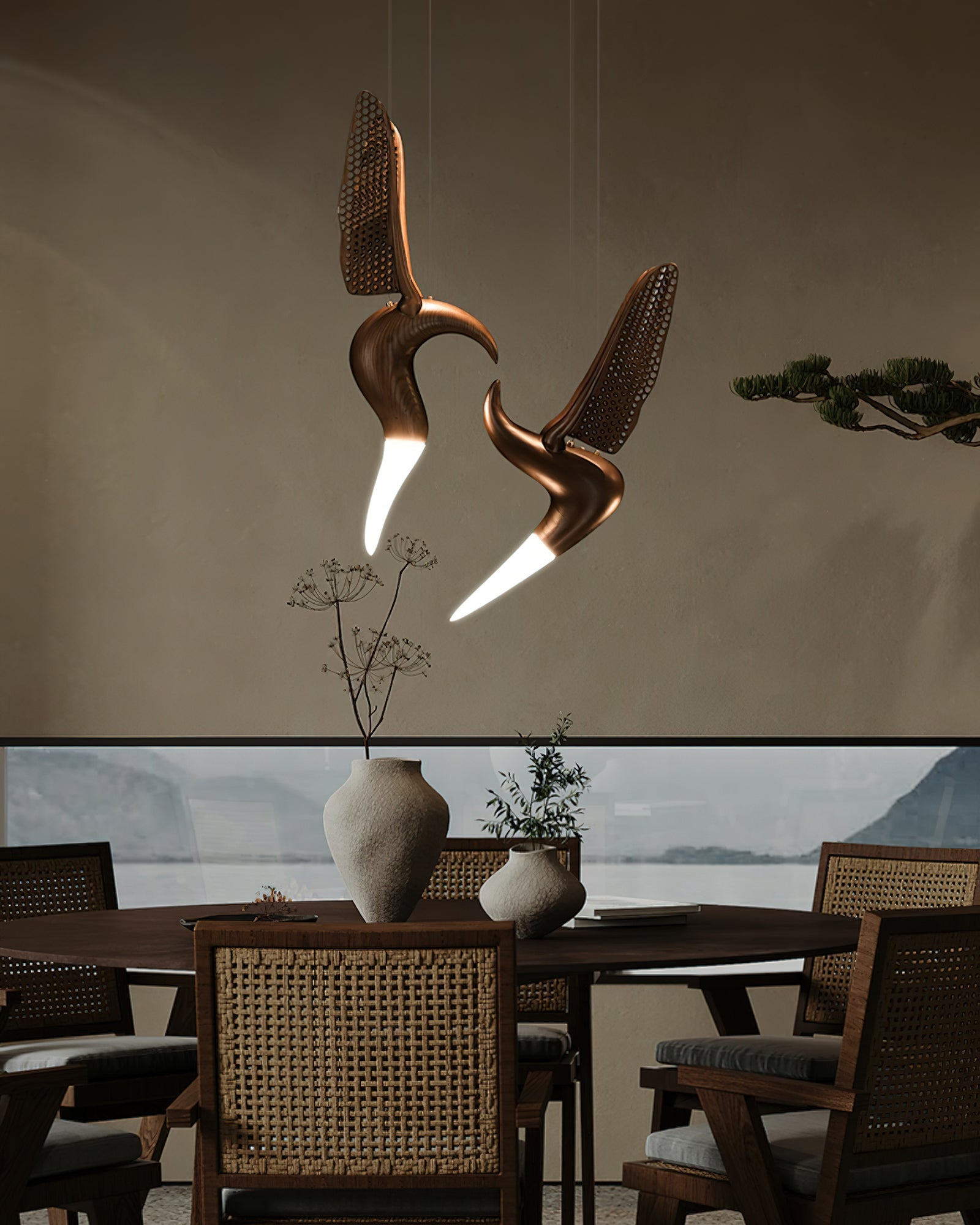 Elsilor Avian-Inspired Wood Pendant Light - Blowlighting