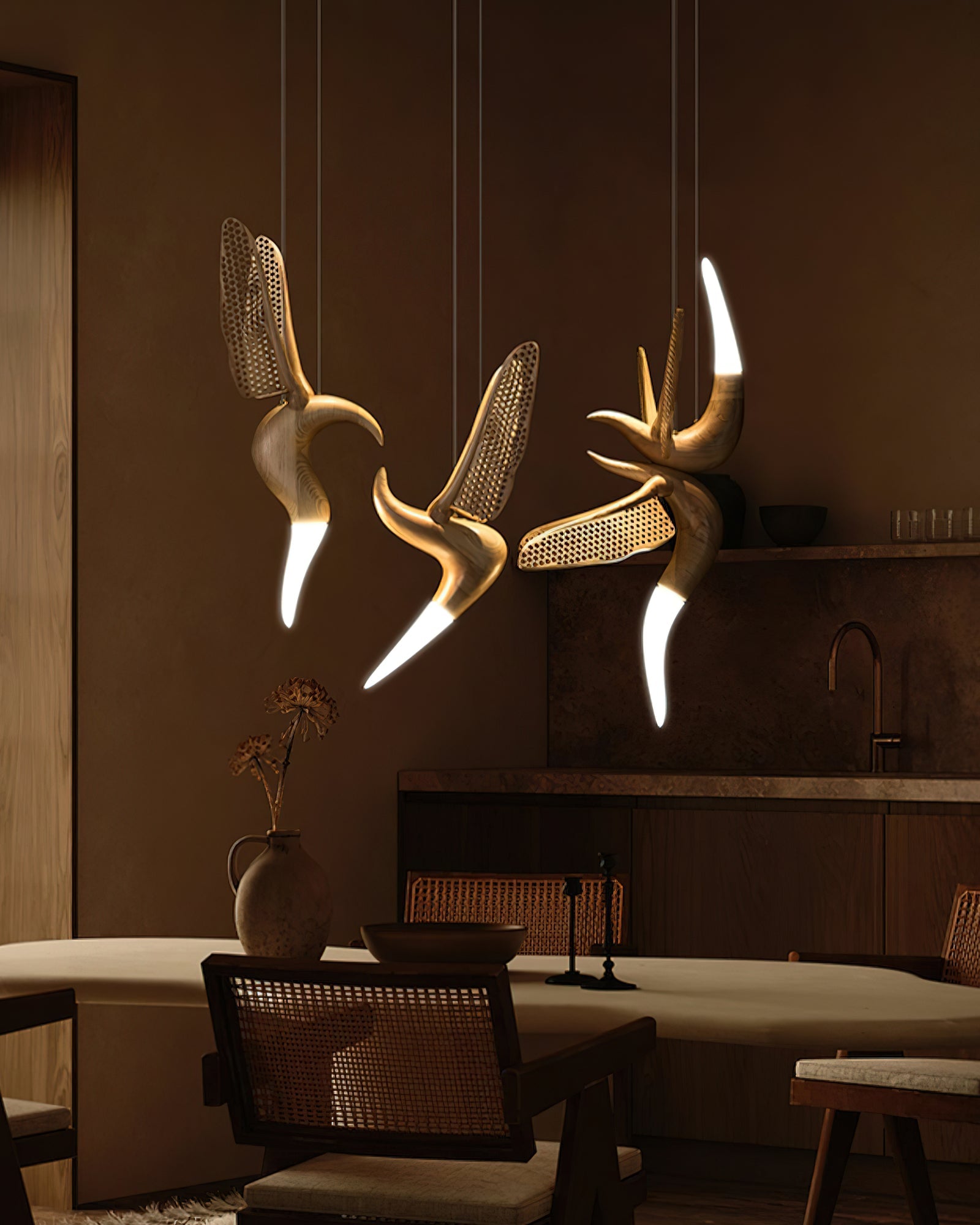 Elsilor Avian-Inspired Wood Pendant Light - Blowlighting