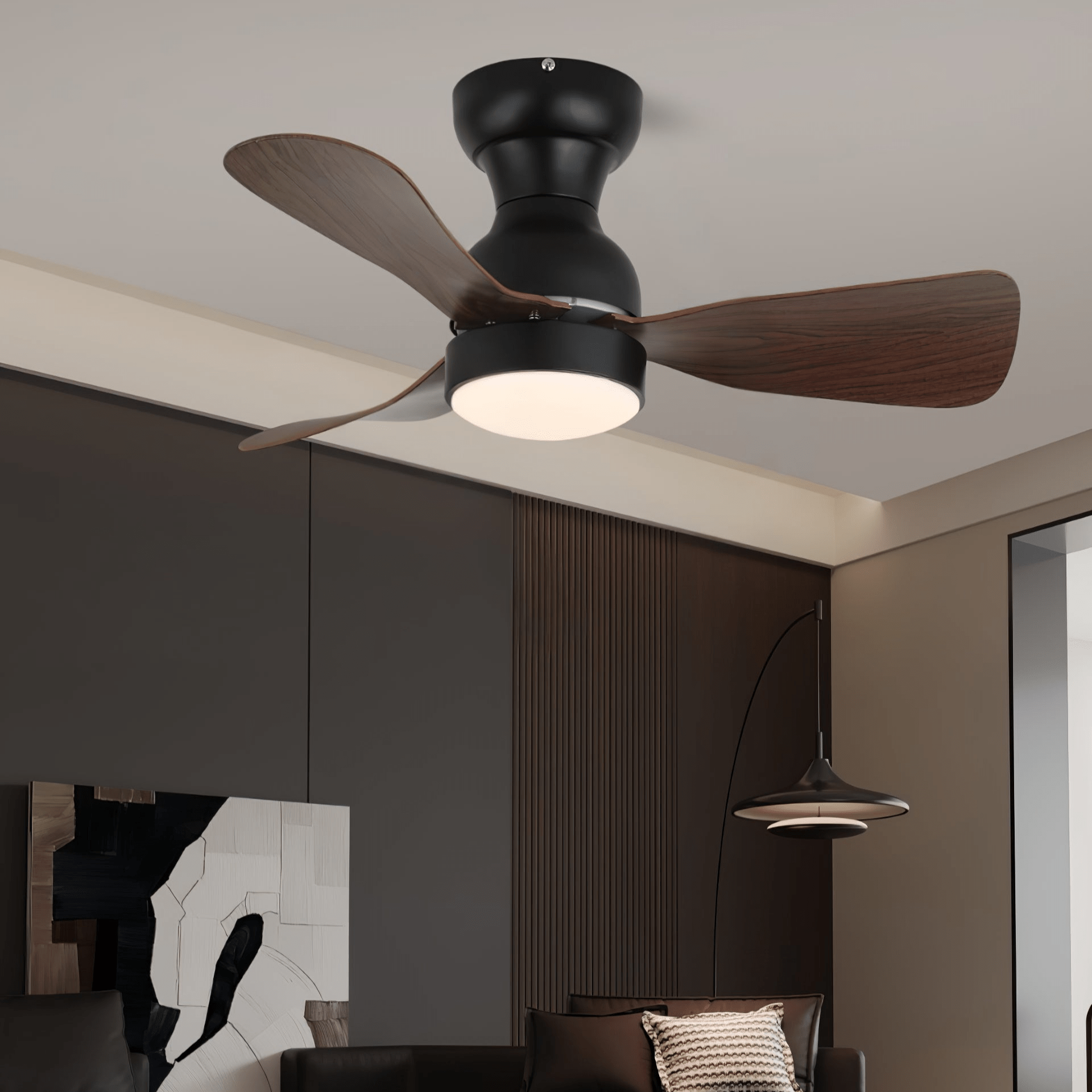 Aurdorus Modern Wood Ceiling Fan Light - Blowlighting