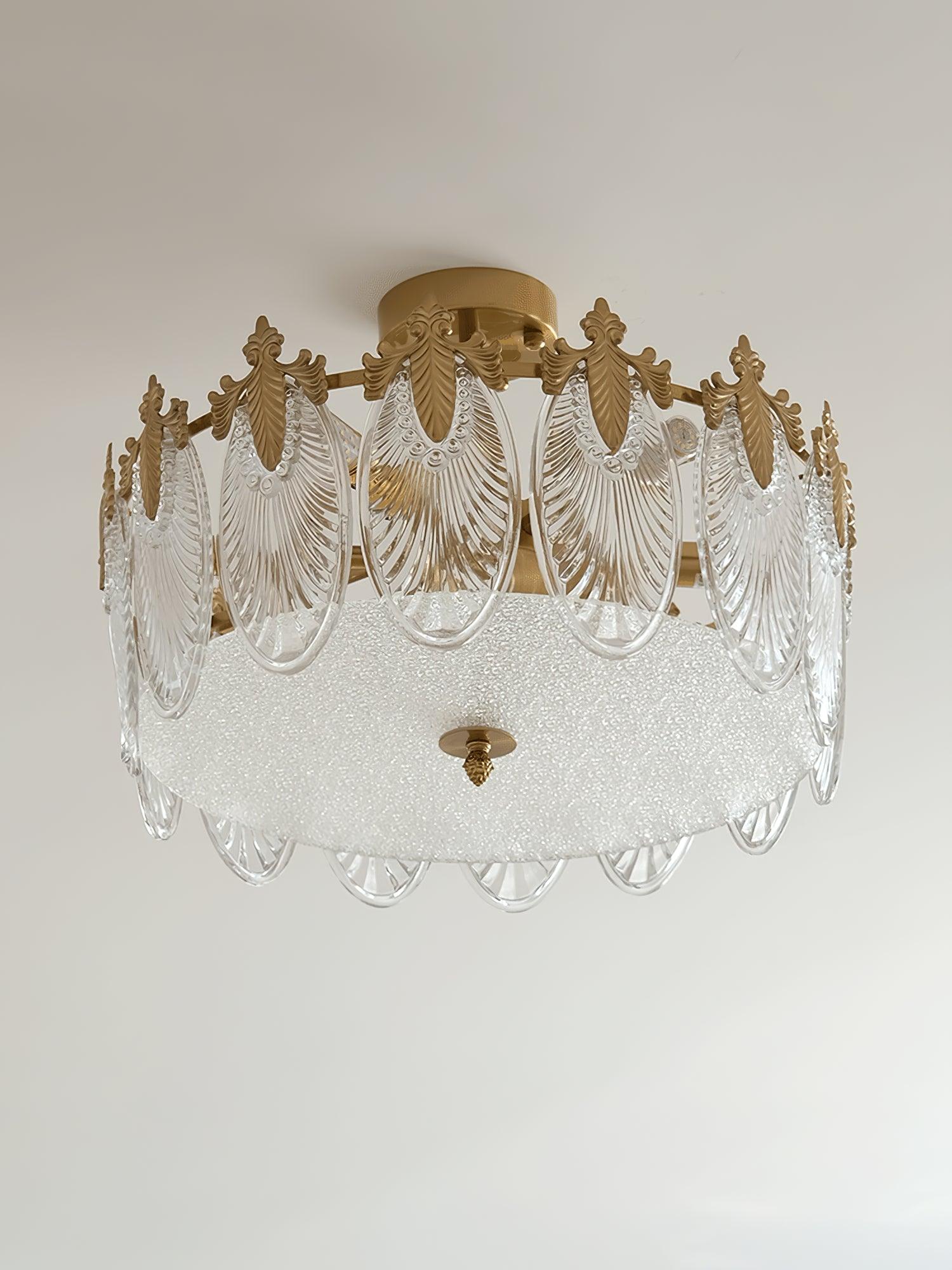 Decorative Pattern Glass Round Chandelier - Blowlighting