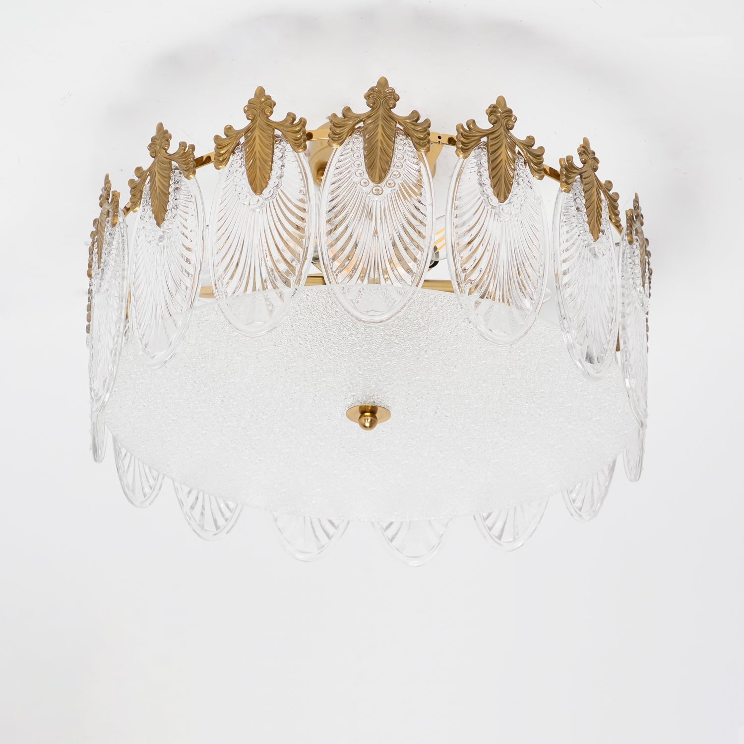 Decorative Pattern Glass Round Chandelier - Blowlighting