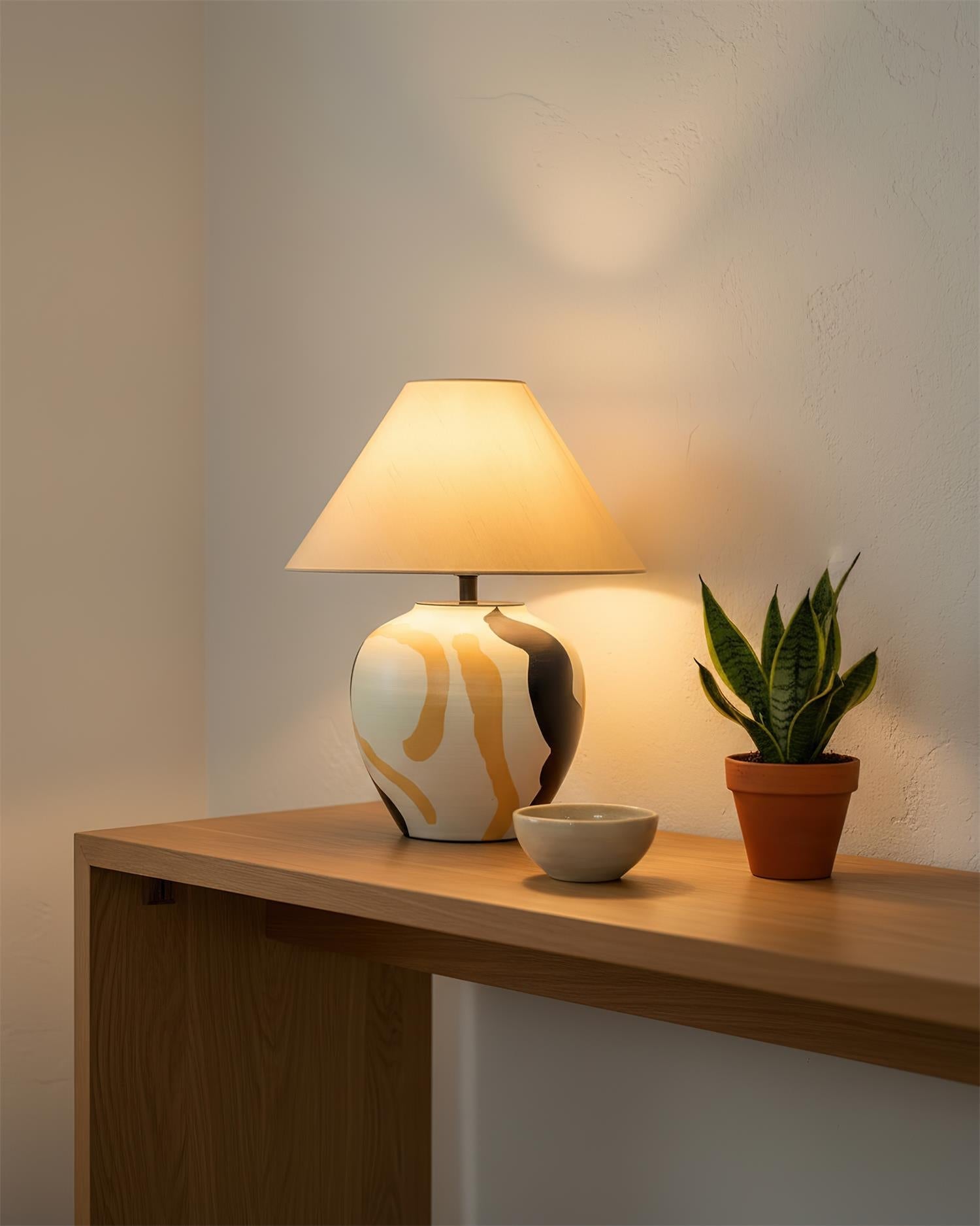 Desert Wabi-Sabi Ceramics Swirl Table Light