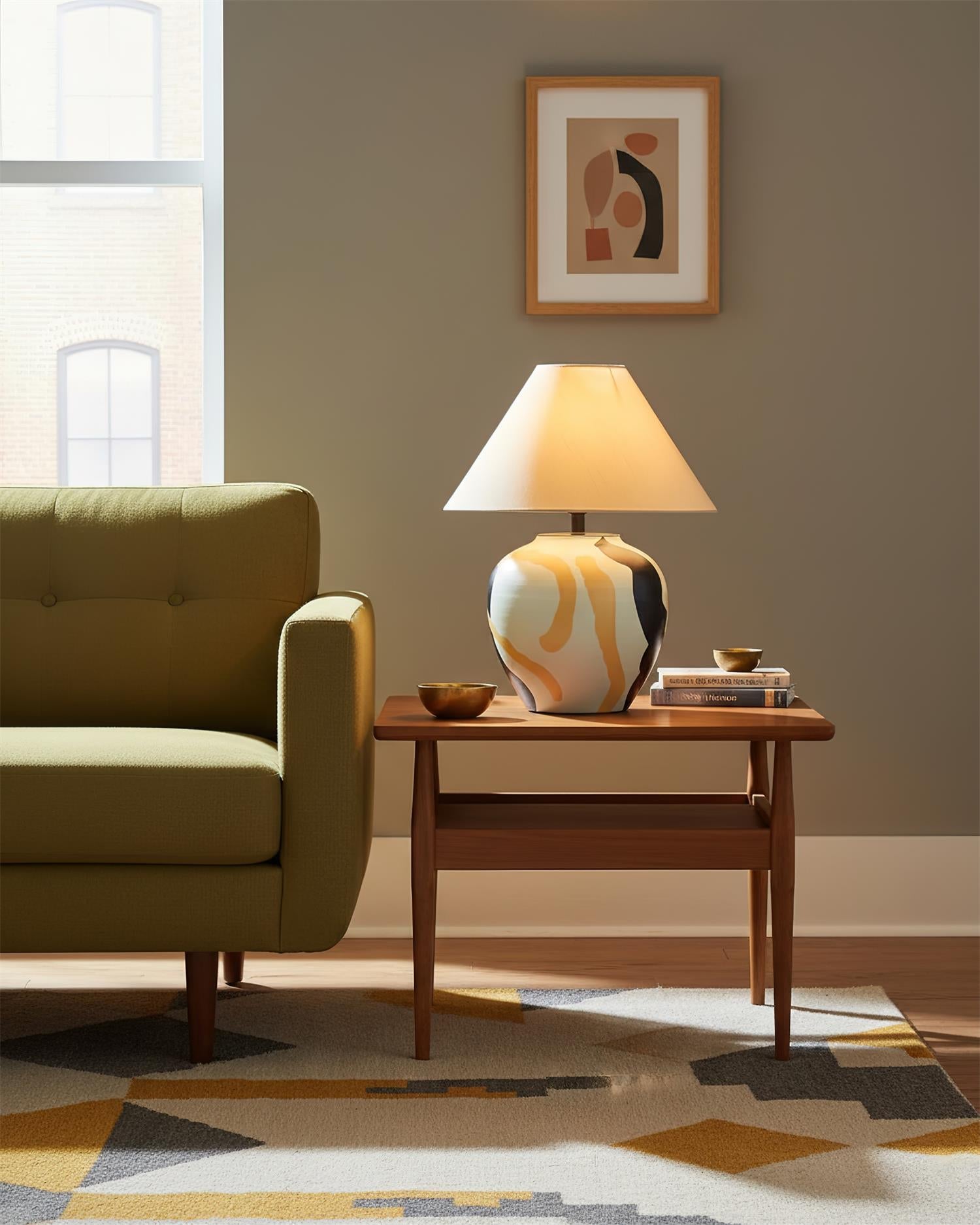 Desert Wabi-Sabi Ceramics Swirl Table Light