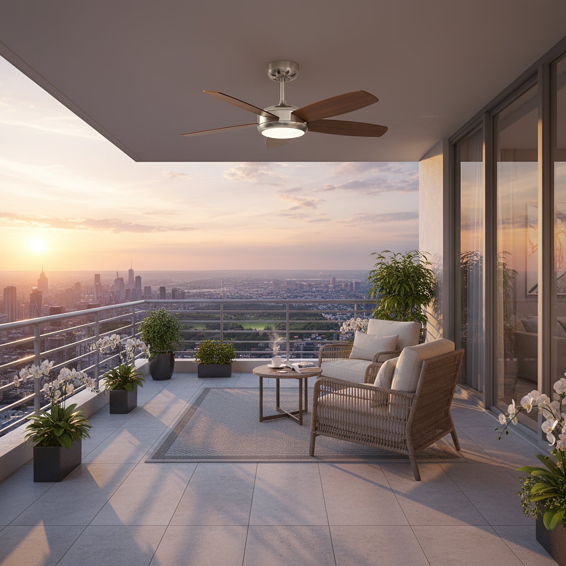 Destin Modern Wood Ceiling Fan Light