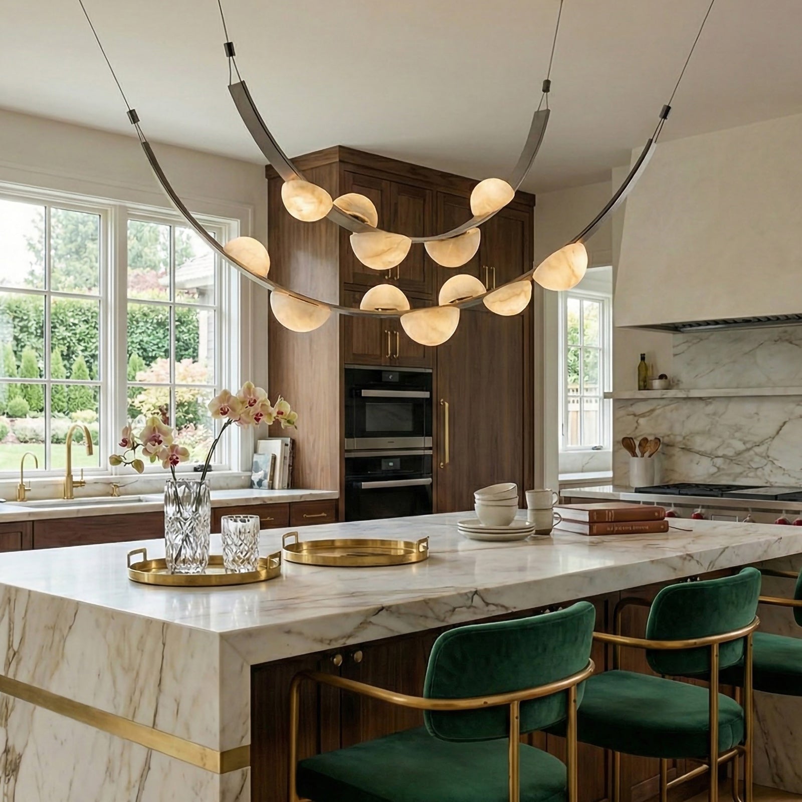 Dew Drops Modern Alabaster Alabaster Chandelier