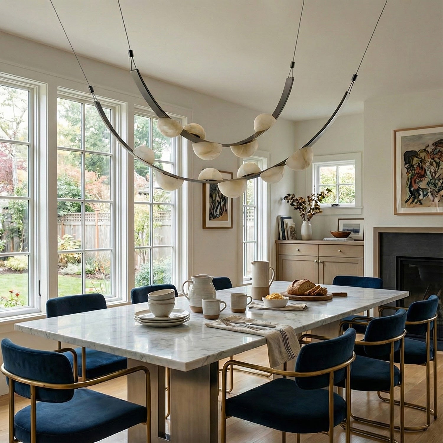 Dew Drops Modern Alabaster Alabaster Chandelier