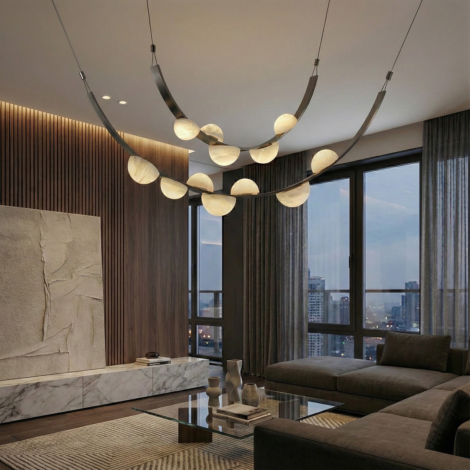 Dew Drops Modern Alabaster Alabaster Chandelier