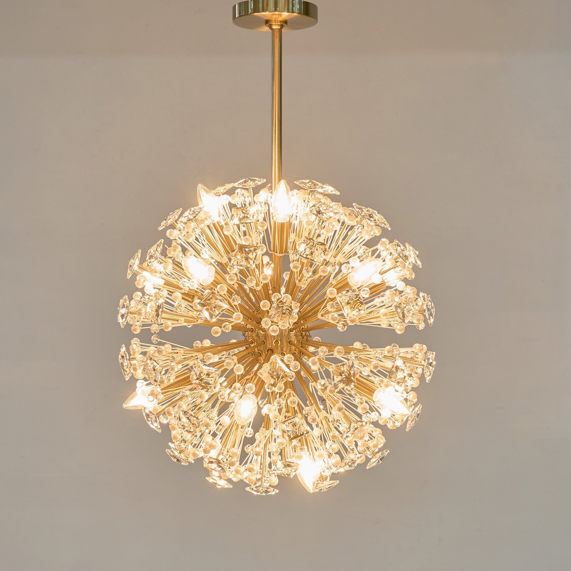 Aurora Chandelier Dickinson Gold Crystal Starburst - Blowlighting