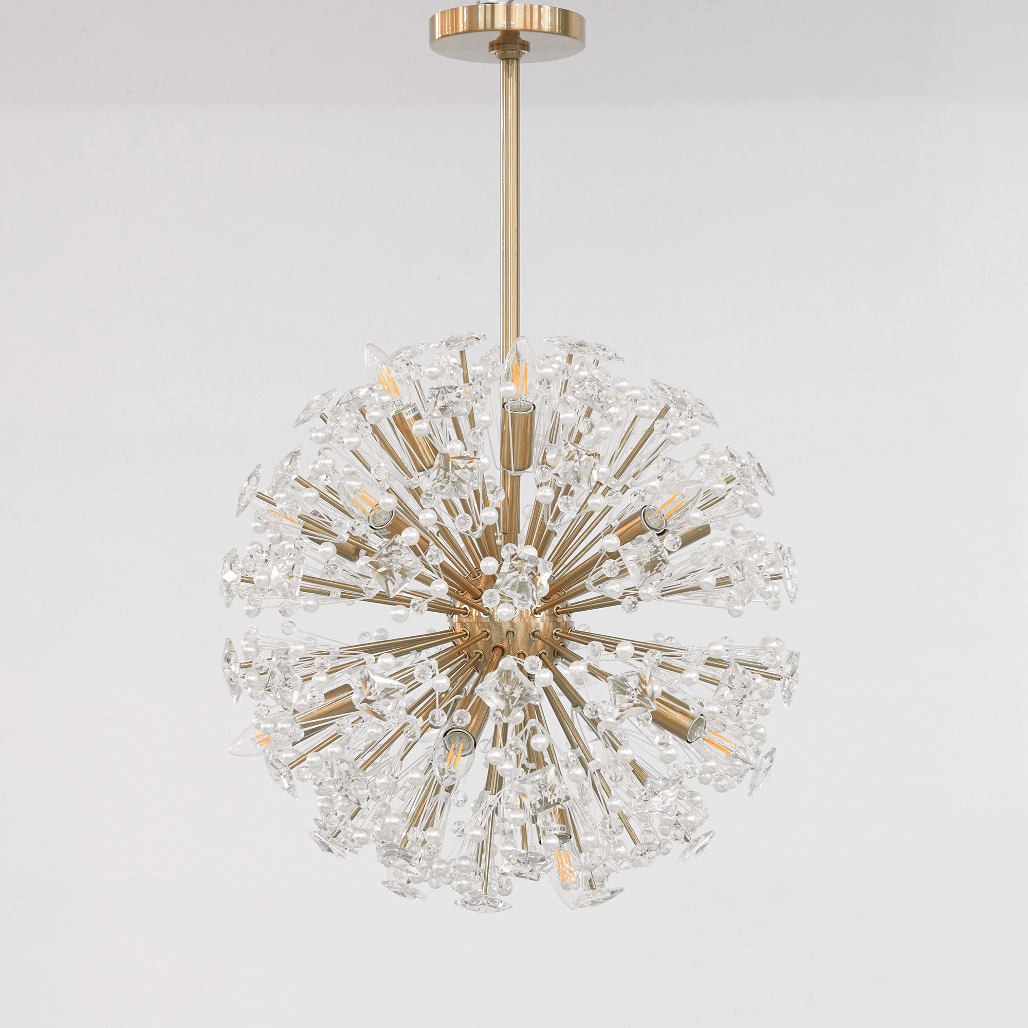Aurora Chandelier Dickinson Gold Crystal Starburst - Blowlighting