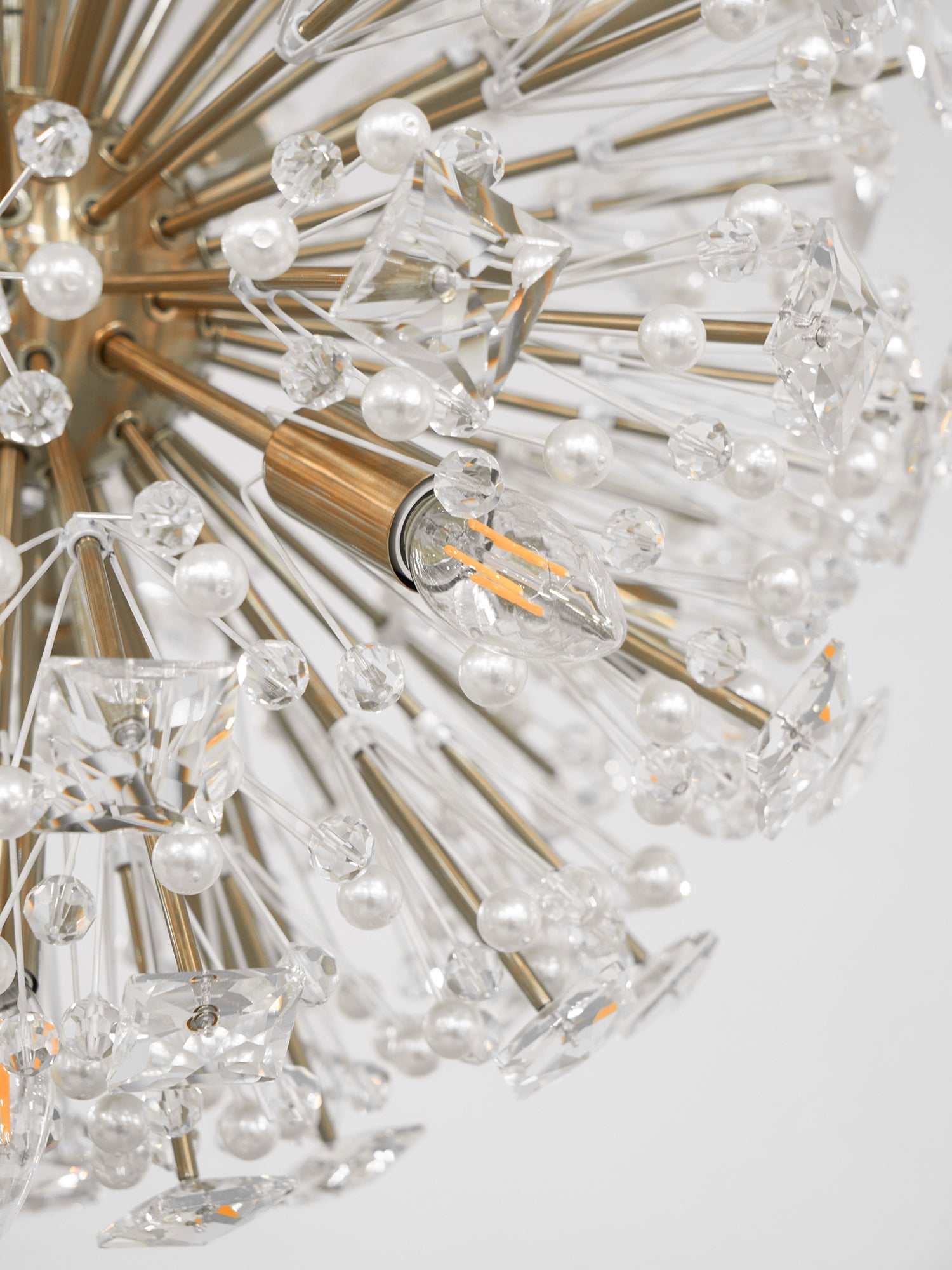 Aurora Chandelier Dickinson Gold Crystal Starburst - Blowlighting