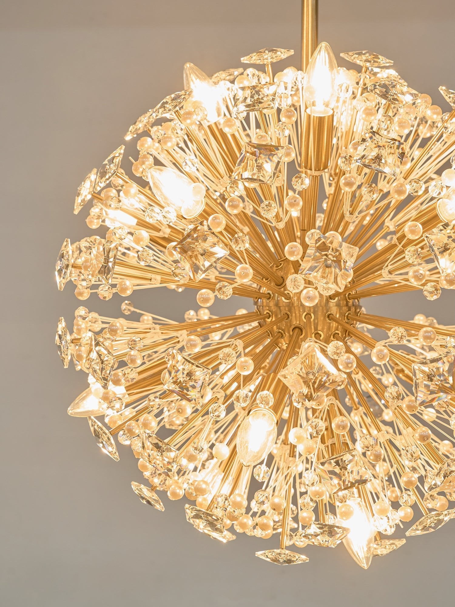 Aurora Chandelier Dickinson Gold Crystal Starburst - Blowlighting