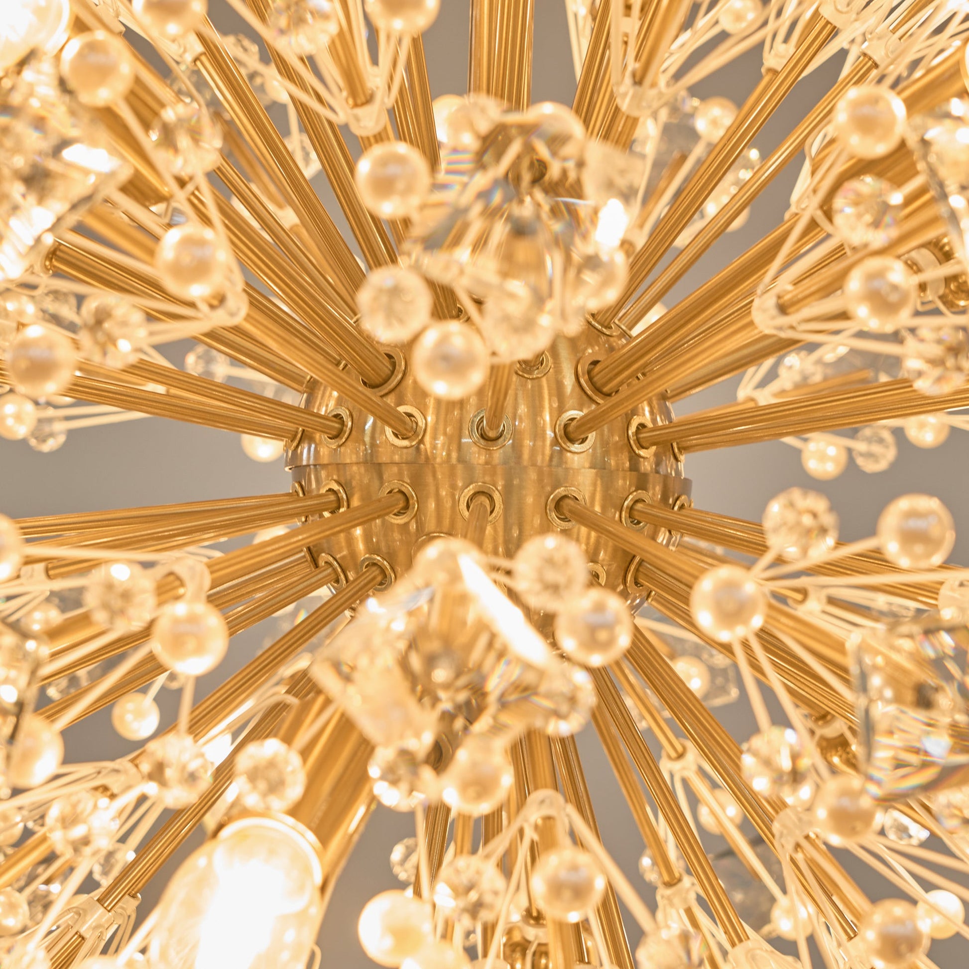 Aurora Chandelier Dickinson Gold Crystal Starburst - Blowlighting
