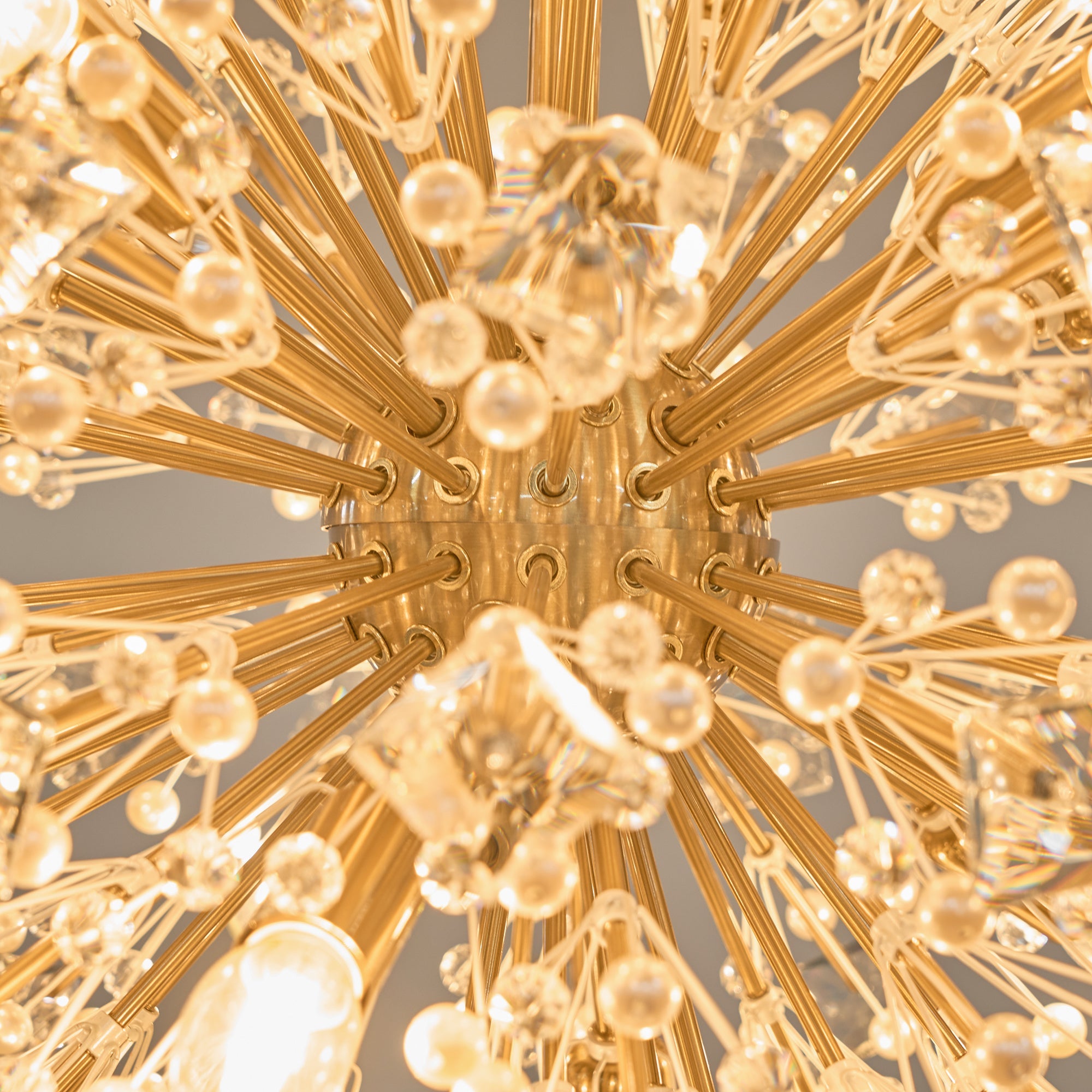 Aurora Chandelier Dickinson Gold Crystal Starburst - Blowlighting