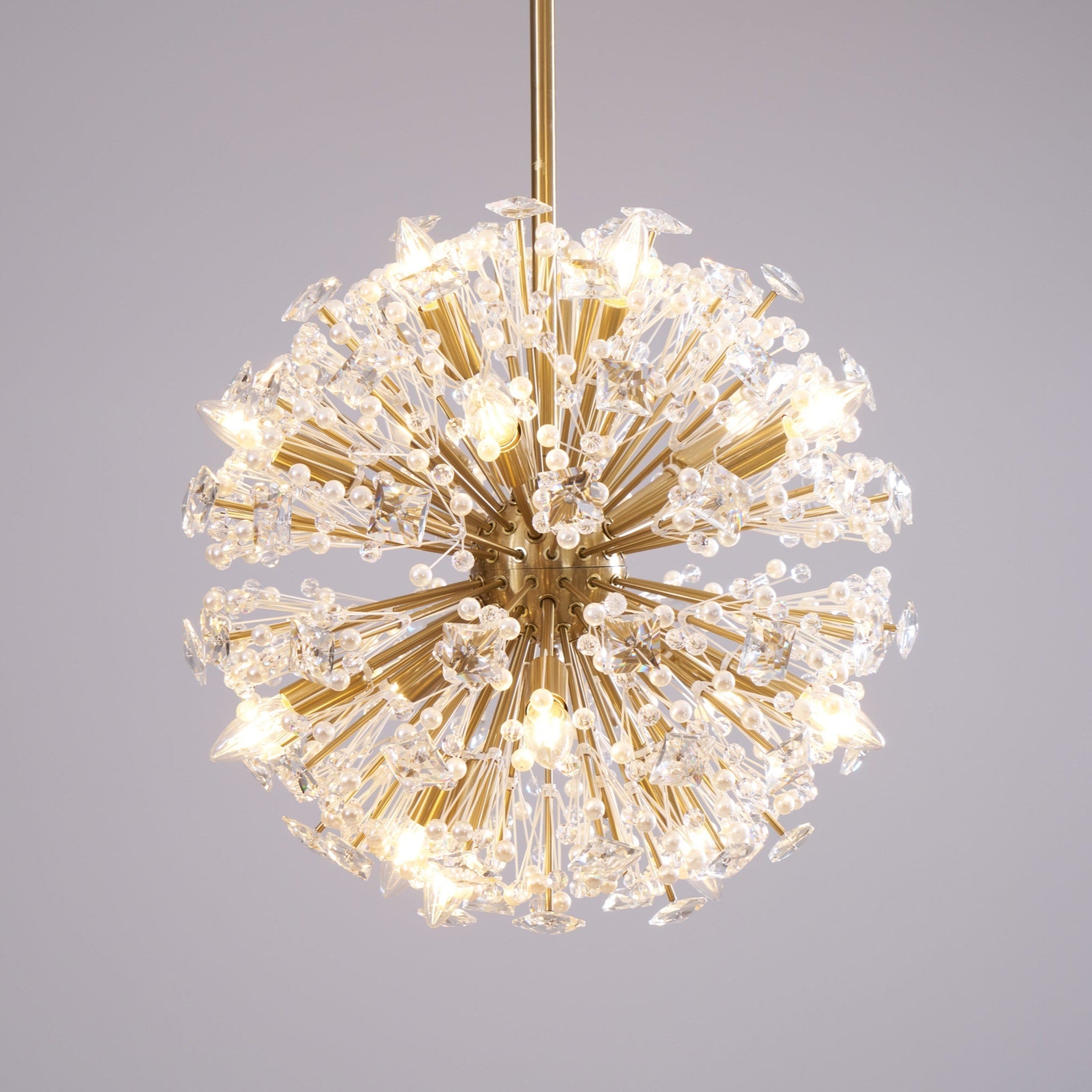Aurora Chandelier Dickinson Gold Crystal Starburst - Blowlighting