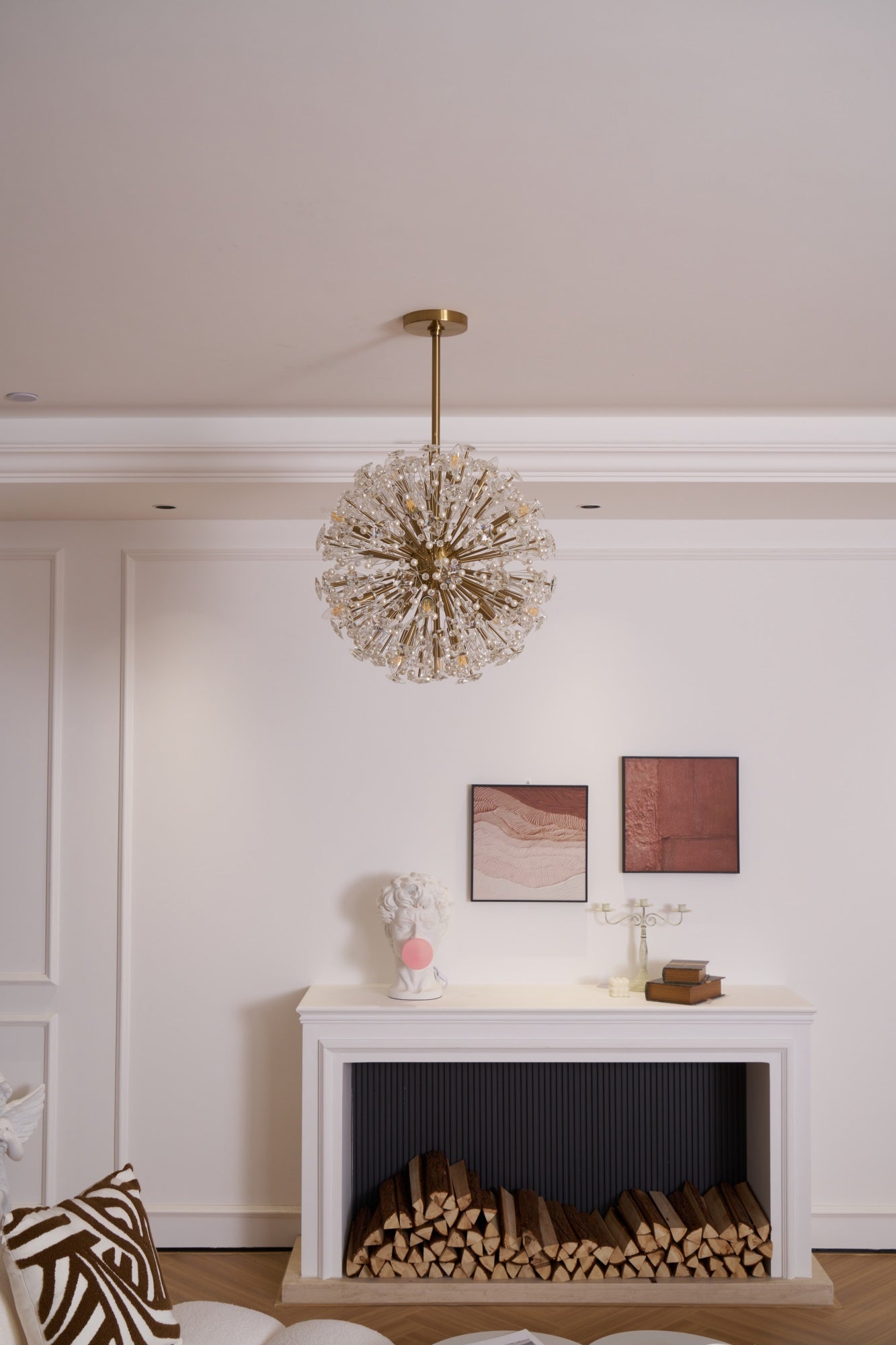 Aurora Chandelier Dickinson Gold Crystal Starburst - Blowlighting