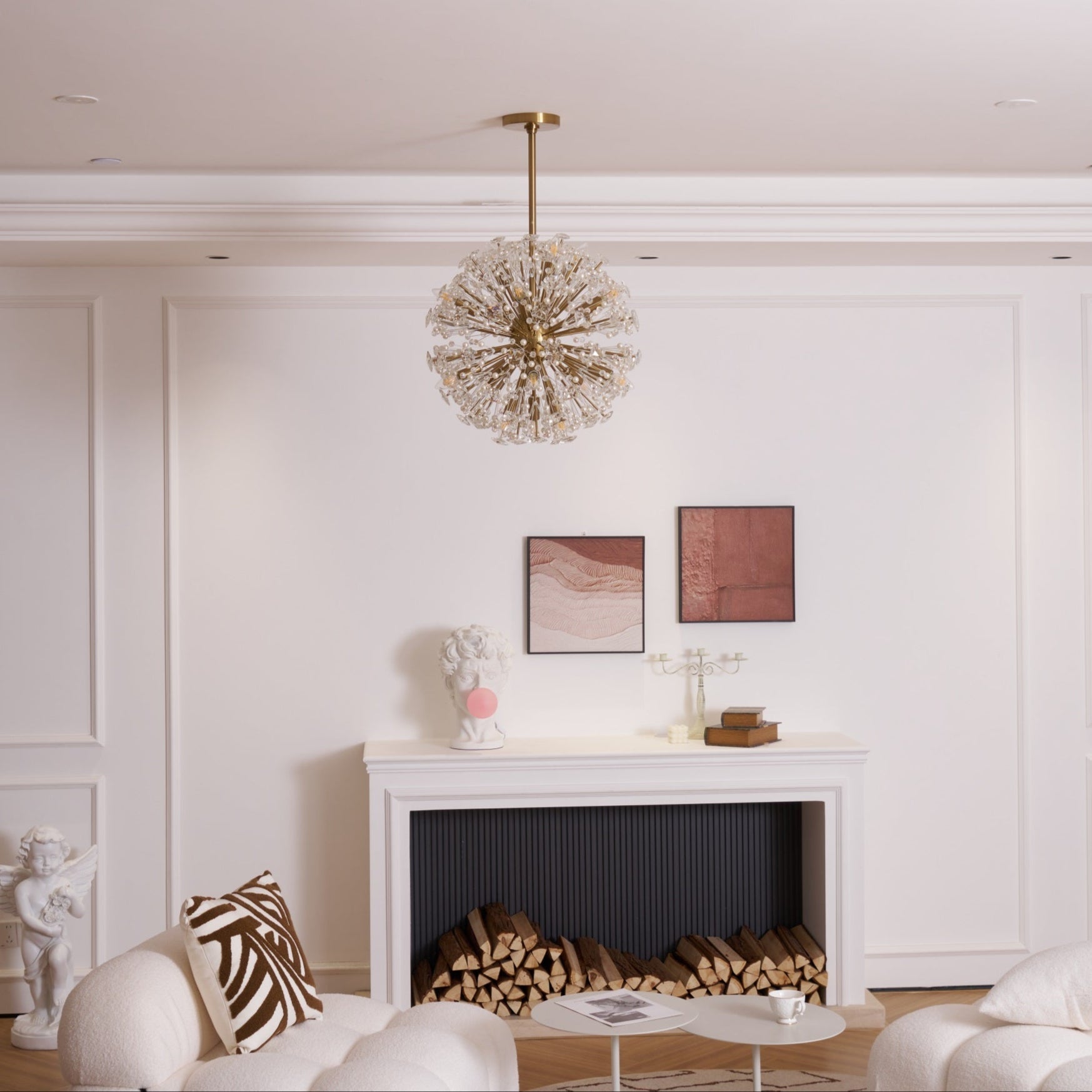 Aurora Chandelier Dickinson Gold Crystal Starburst - Blowlighting