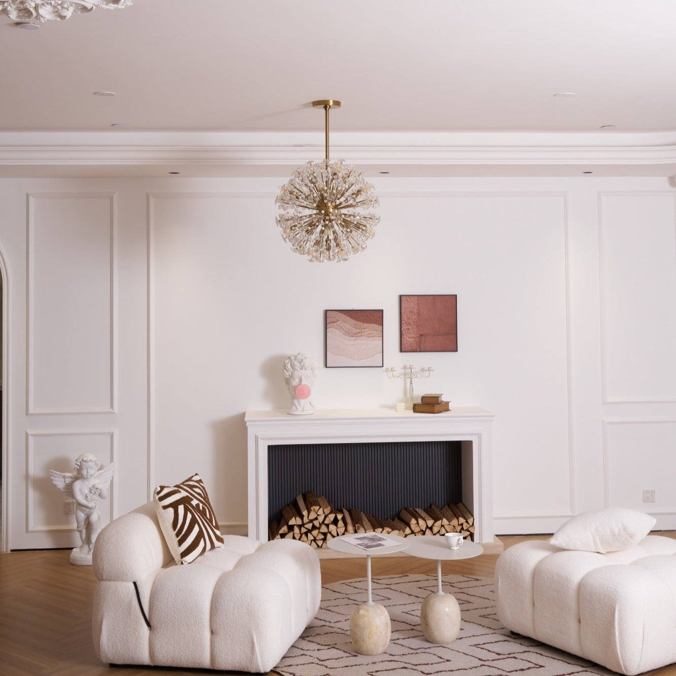 Aurora Chandelier Dickinson Gold Crystal Starburst - Blowlighting