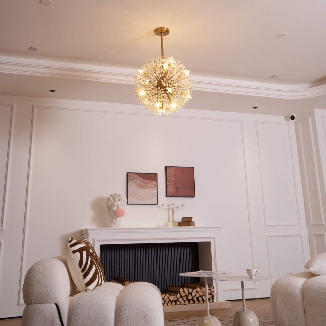 Aurora Chandelier Dickinson Gold Crystal Starburst - Blowlighting