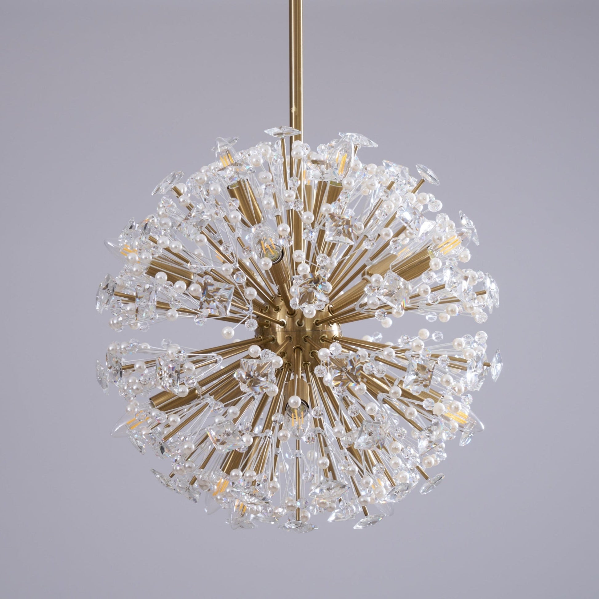 Aurora Chandelier Dickinson Gold Crystal Starburst - Blowlighting