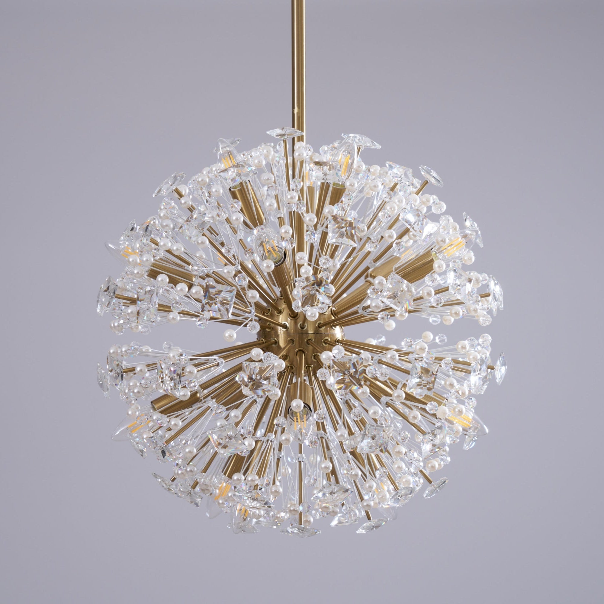 Aurora Chandelier Dickinson Gold Crystal Starburst - Blowlighting