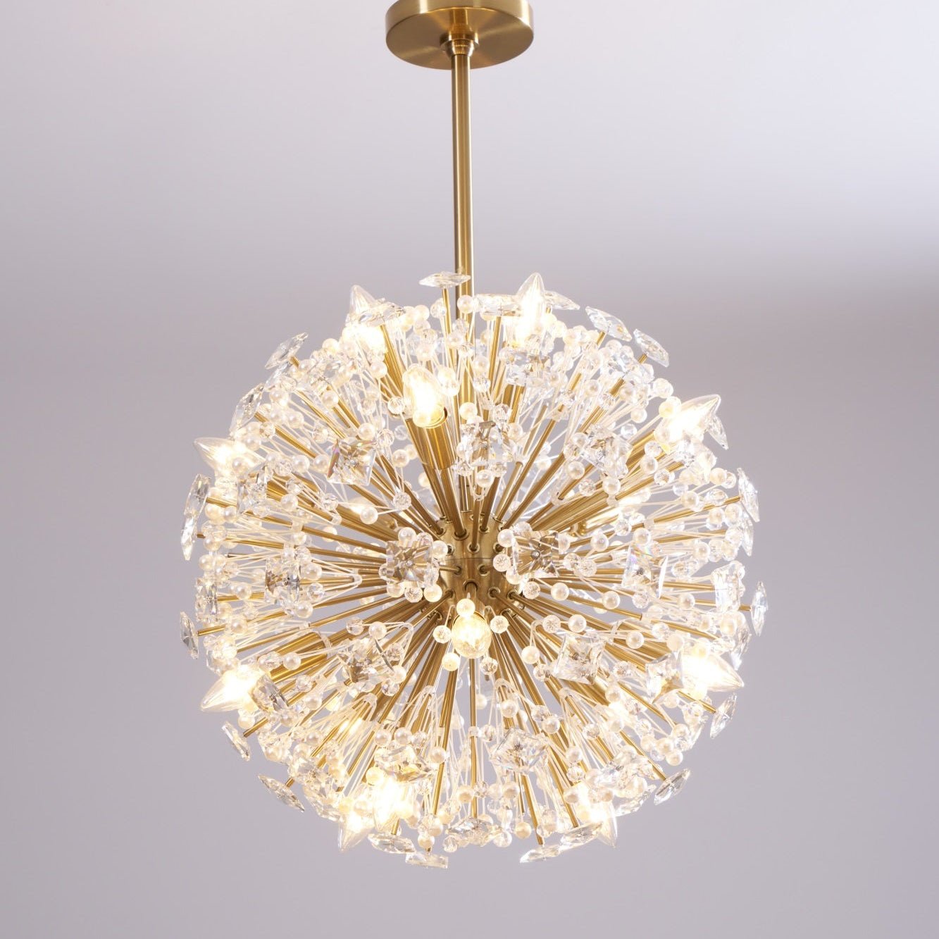 Aurora Chandelier Dickinson Gold Crystal Starburst - Blowlighting