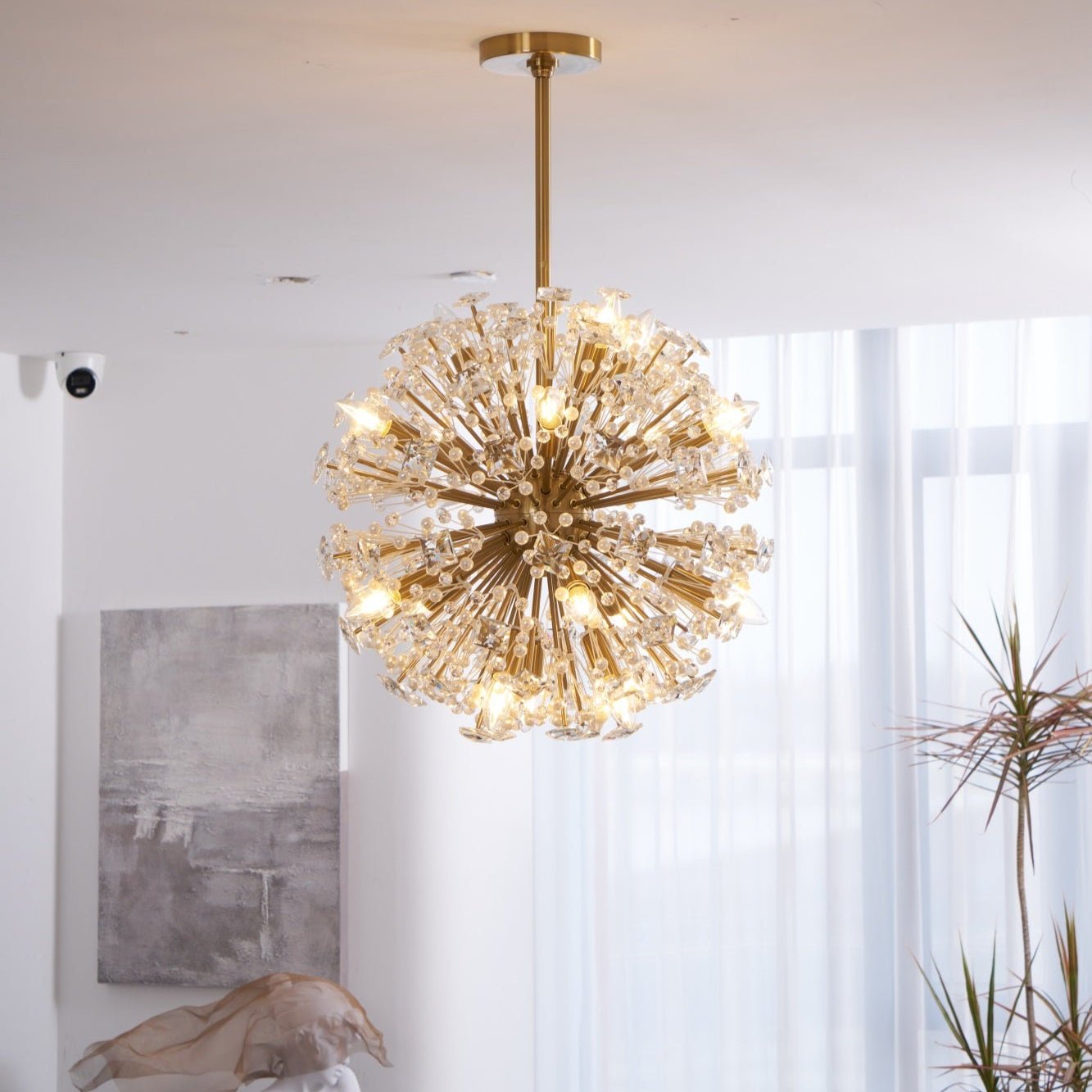 Aurora Chandelier Dickinson Gold Crystal Starburst - Blowlighting