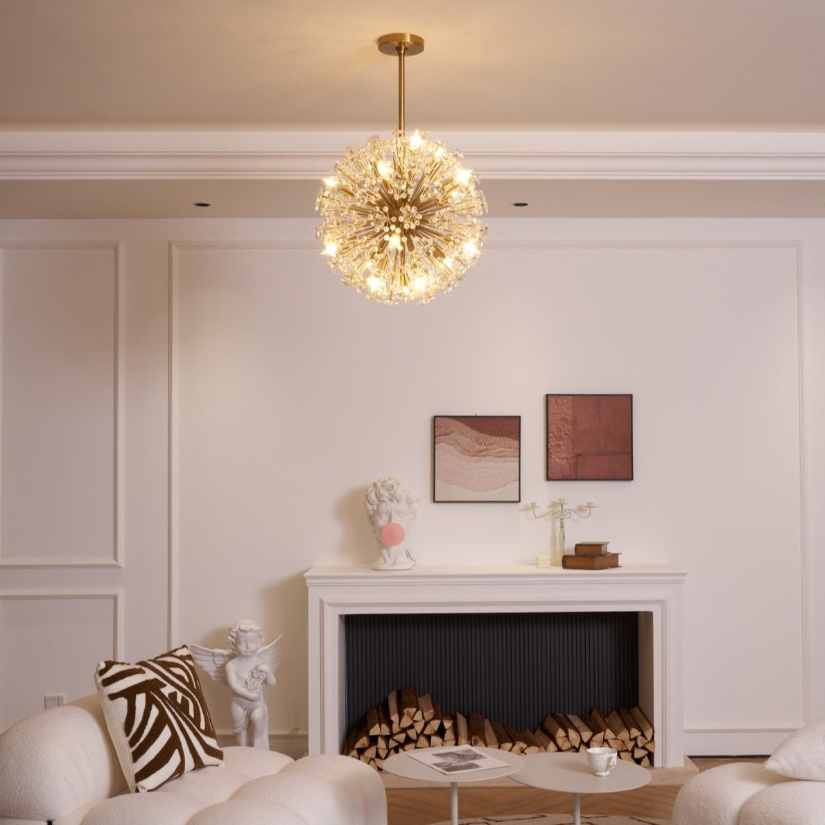 Aurora Chandelier Dickinson Gold Crystal Starburst - Blowlighting