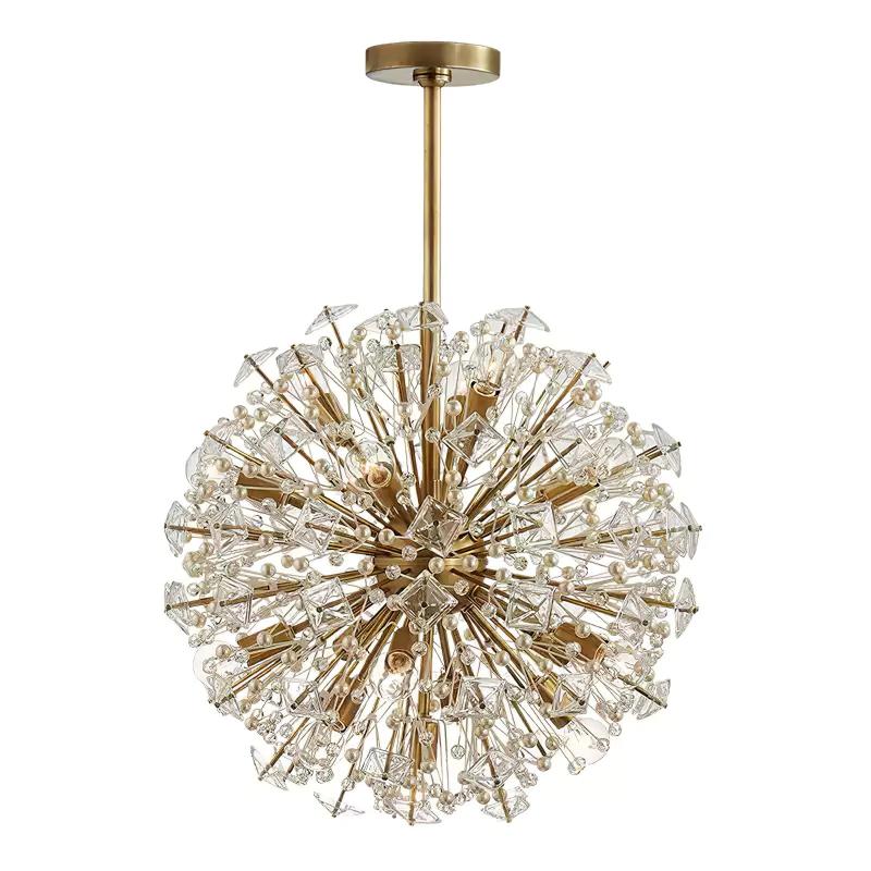 Aurora Chandelier Dickinson Gold Crystal Starburst - Blowlighting