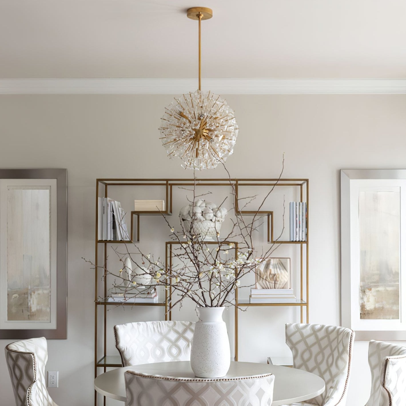 Aurora Chandelier Dickinson Gold Crystal Starburst - Blowlighting