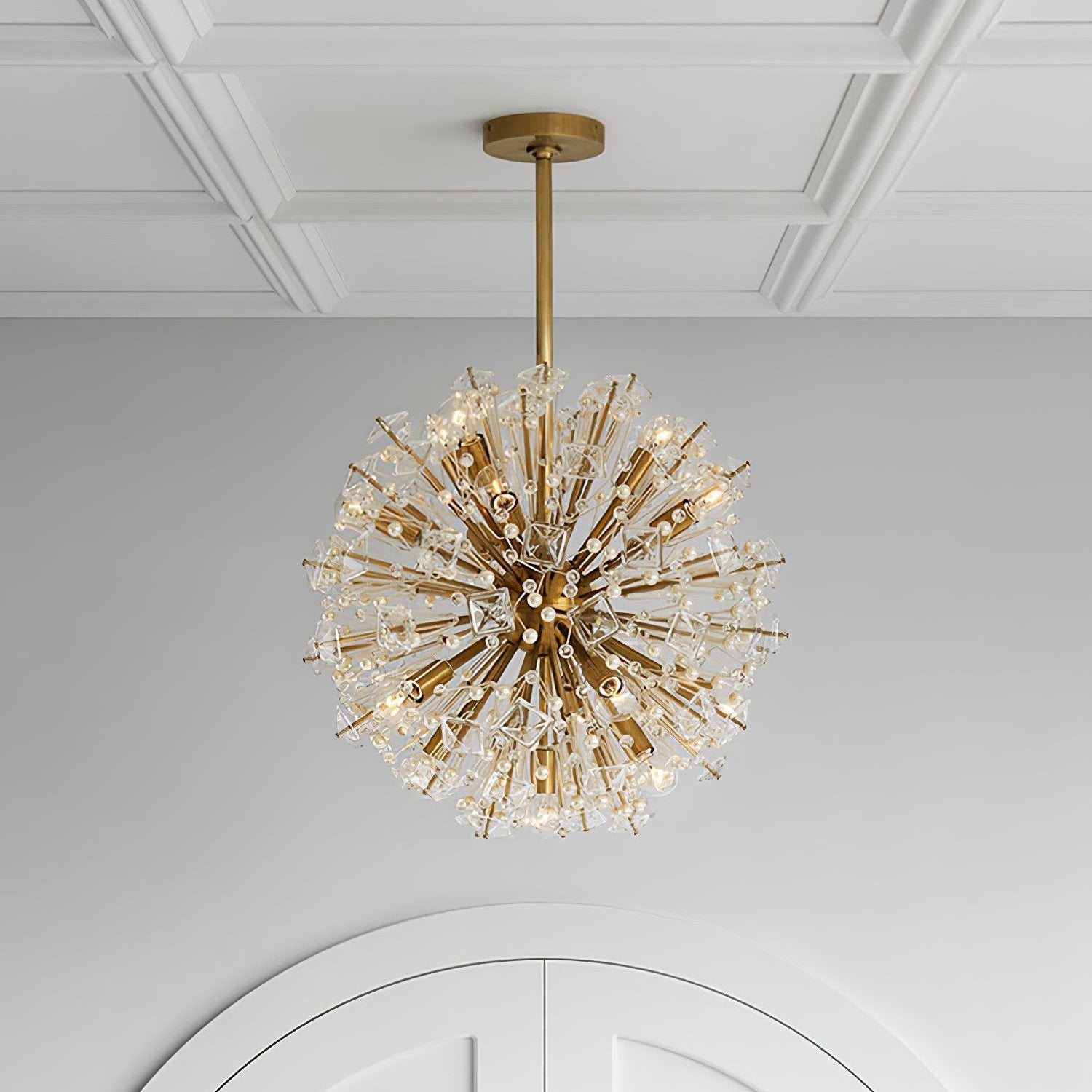 Aurora Chandelier Dickinson Gold Crystal Starburst - Blowlighting