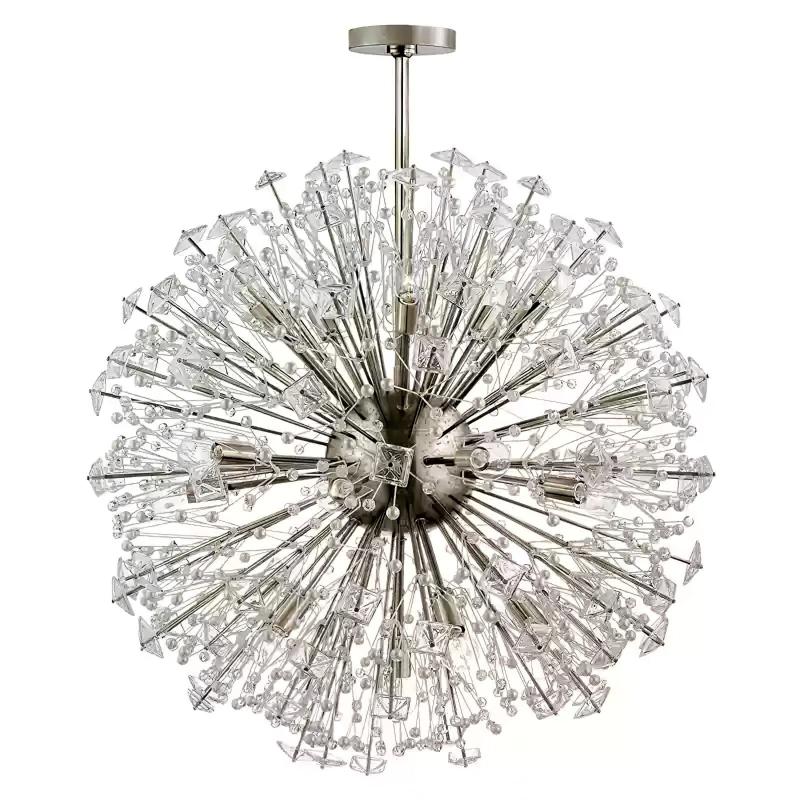 Aurora Chandelier Dickinson Gold Crystal Starburst - Blowlighting