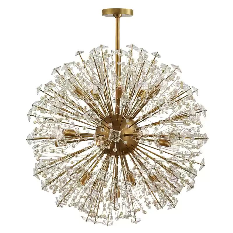 Aurora Chandelier Dickinson Gold Crystal Starburst - Blowlighting