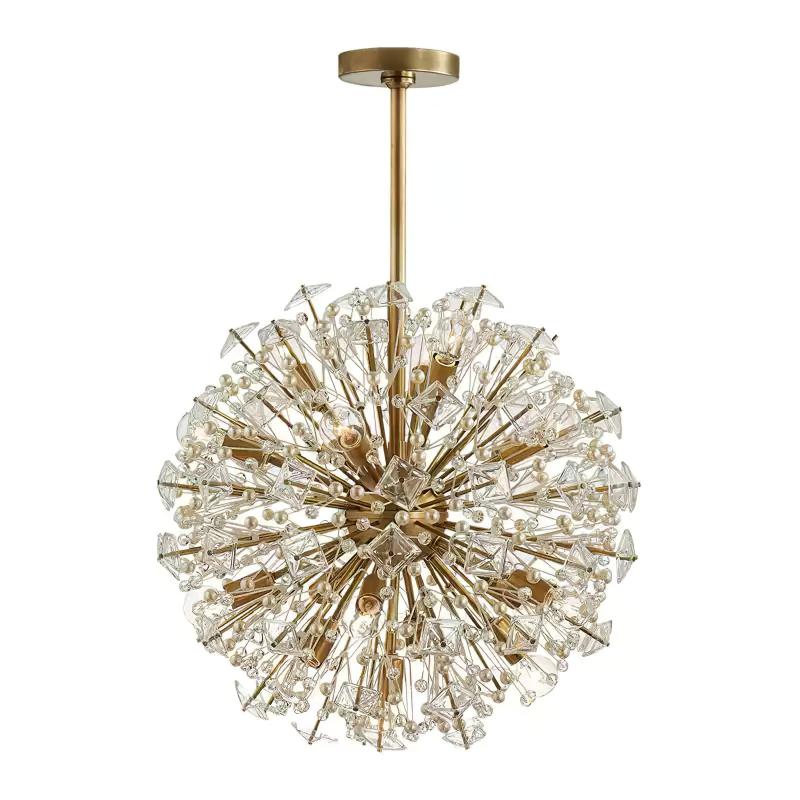 Aurora Chandelier Dickinson Gold Crystal Starburst - Blowlighting