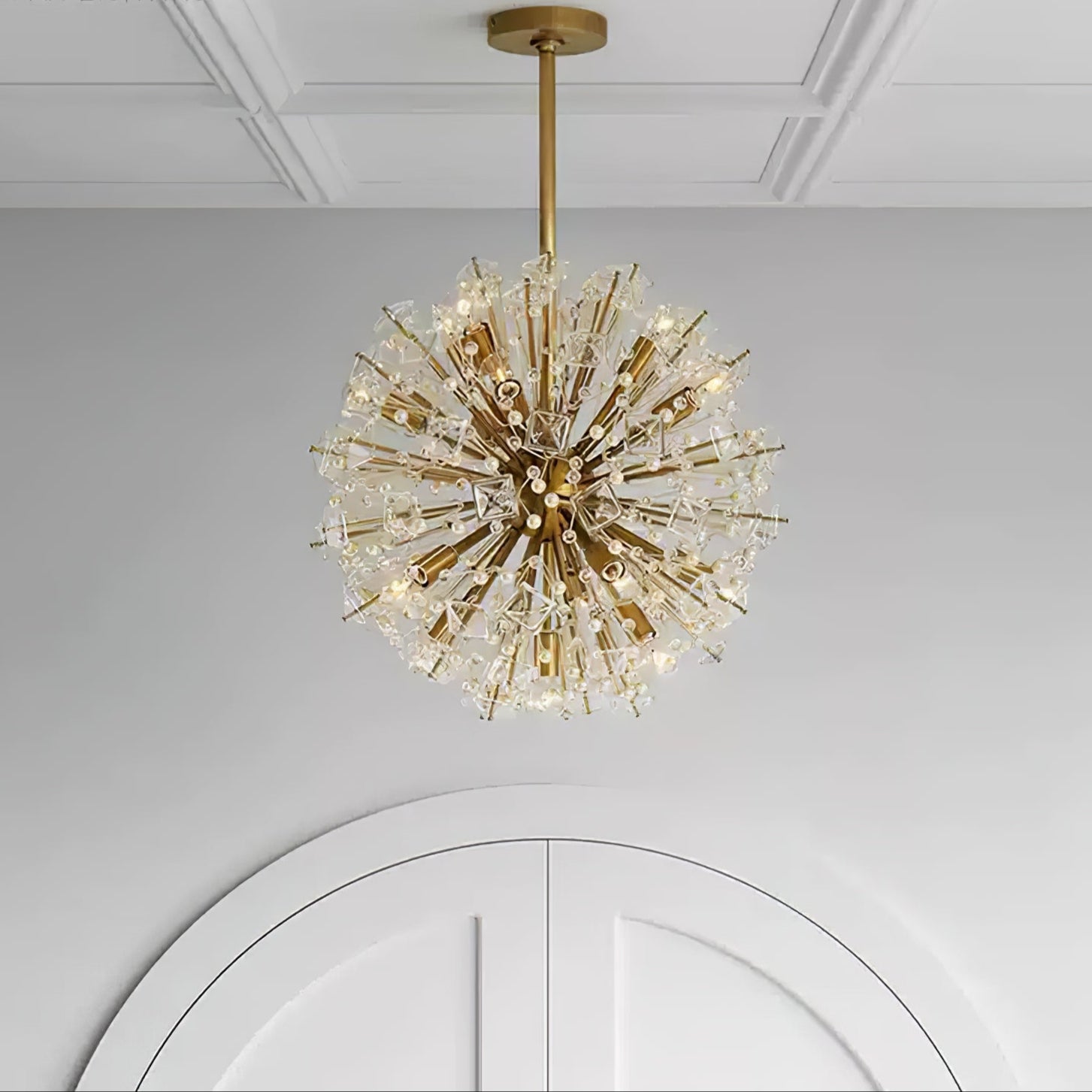 Aurora Chandelier Dickinson Gold Crystal Starburst - Blowlighting