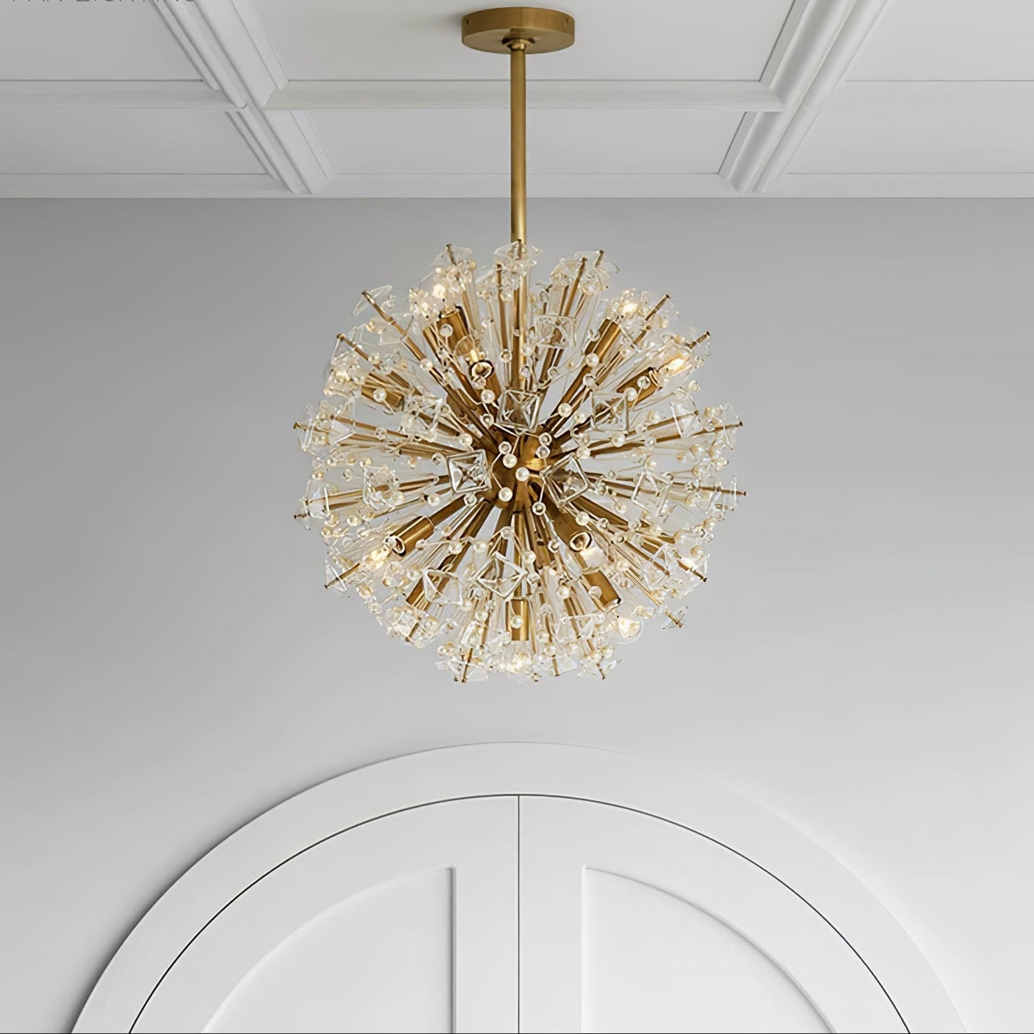 Aurora Chandelier Dickinson Gold Crystal Starburst - Blowlighting