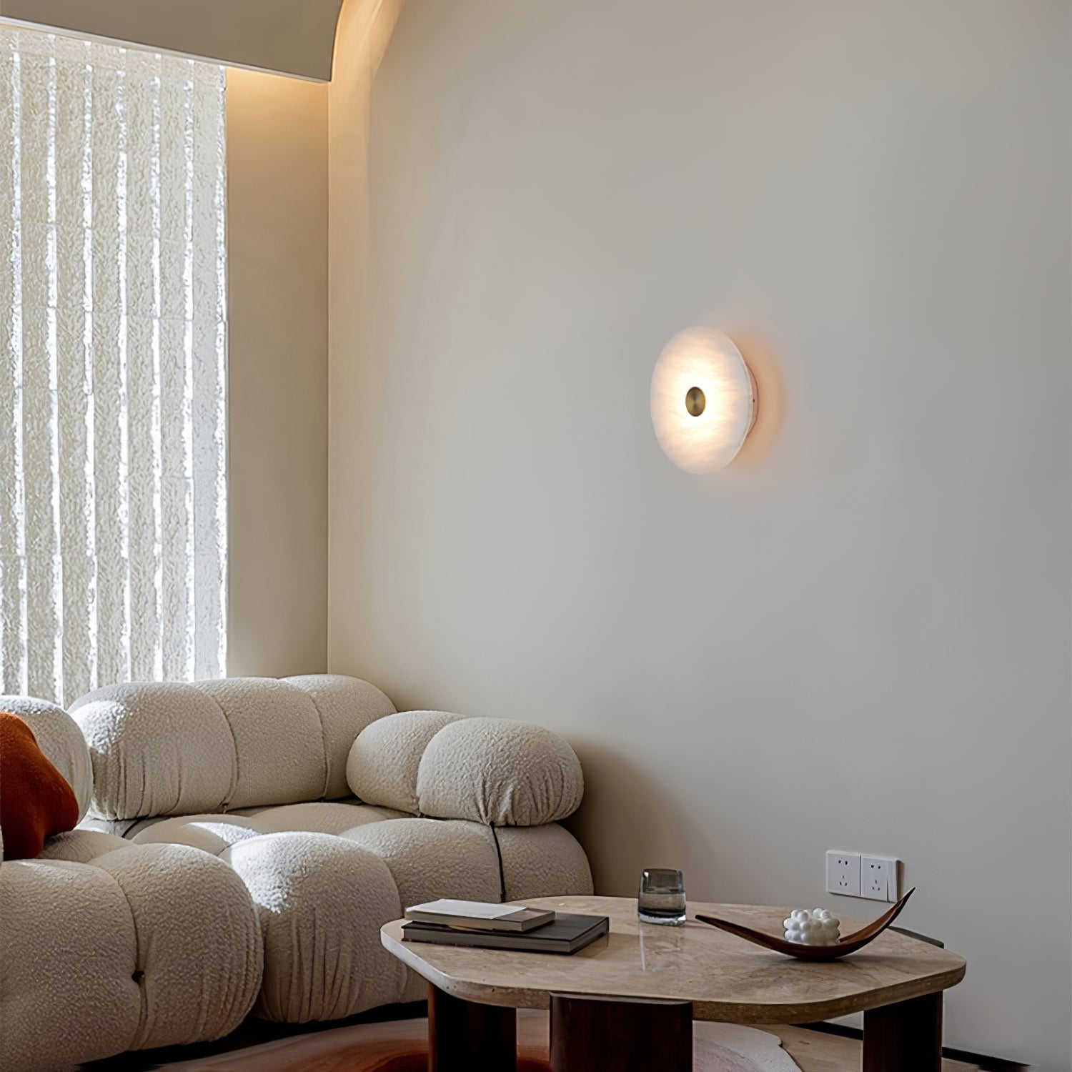 Selina Minimalist Alabaster Ceiling Light - Blowlighting