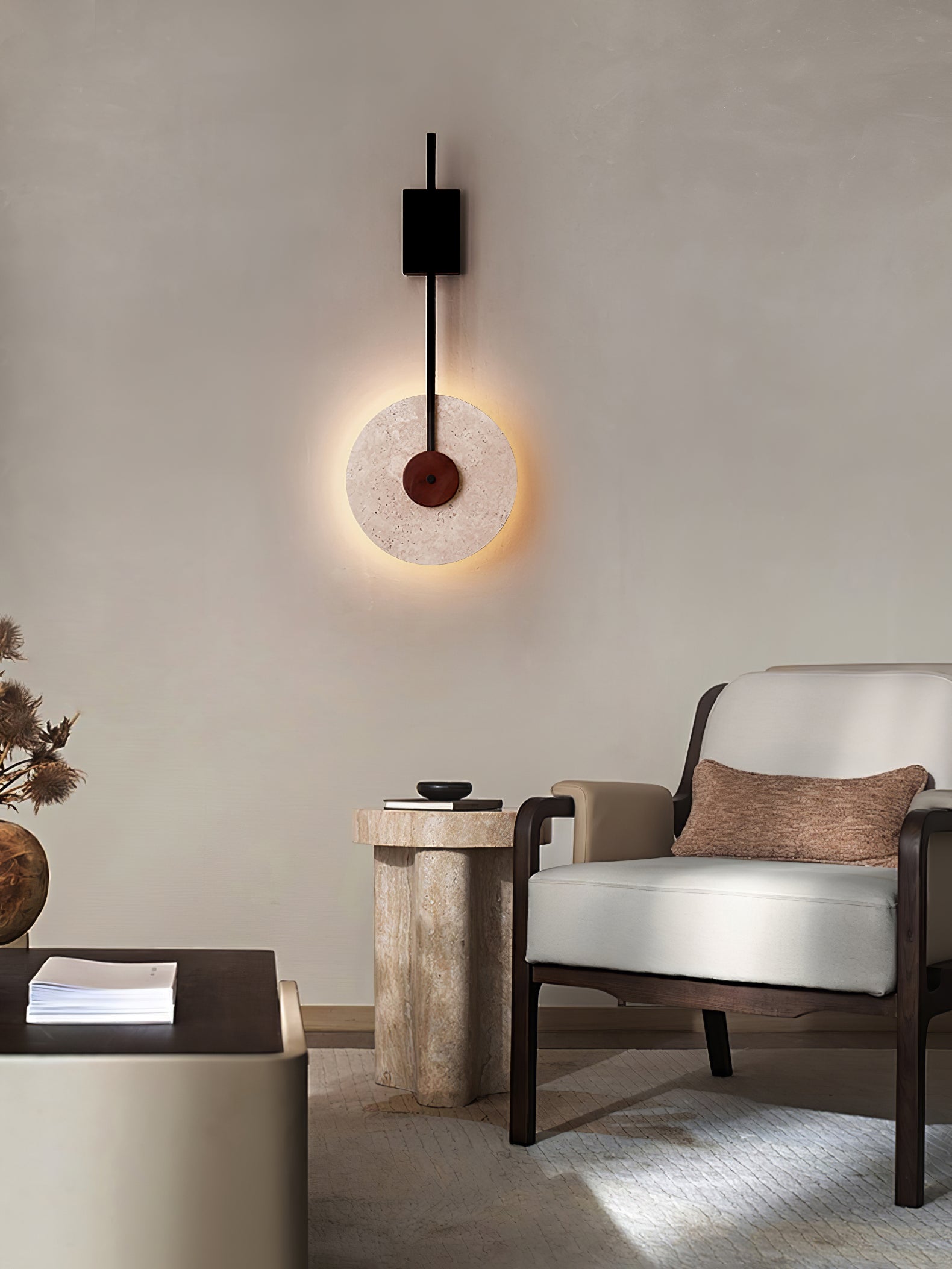 Elysia Travertine Wall Light - Blowlighting