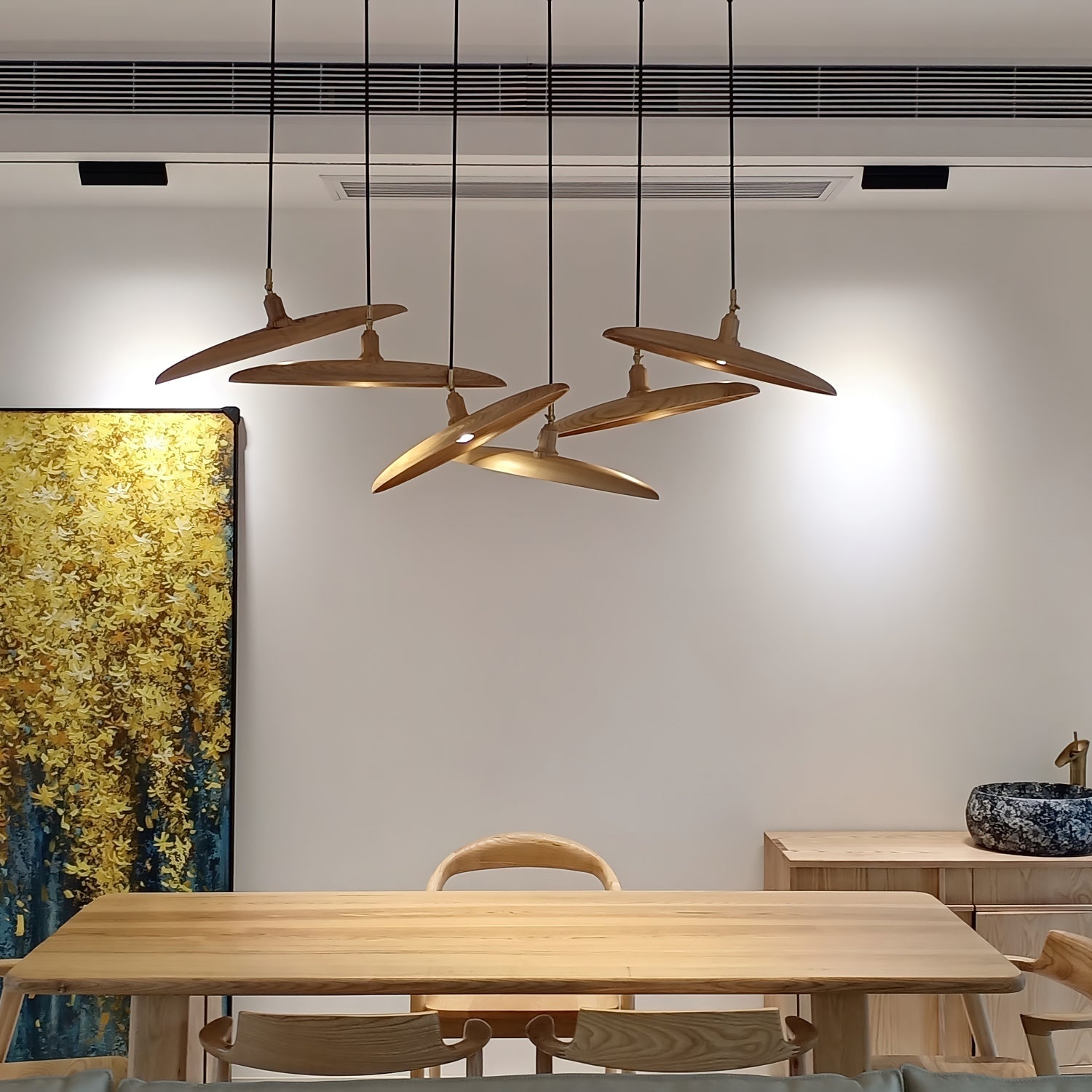 Zelirira Blade Wood Pendant Light - Blowlighting