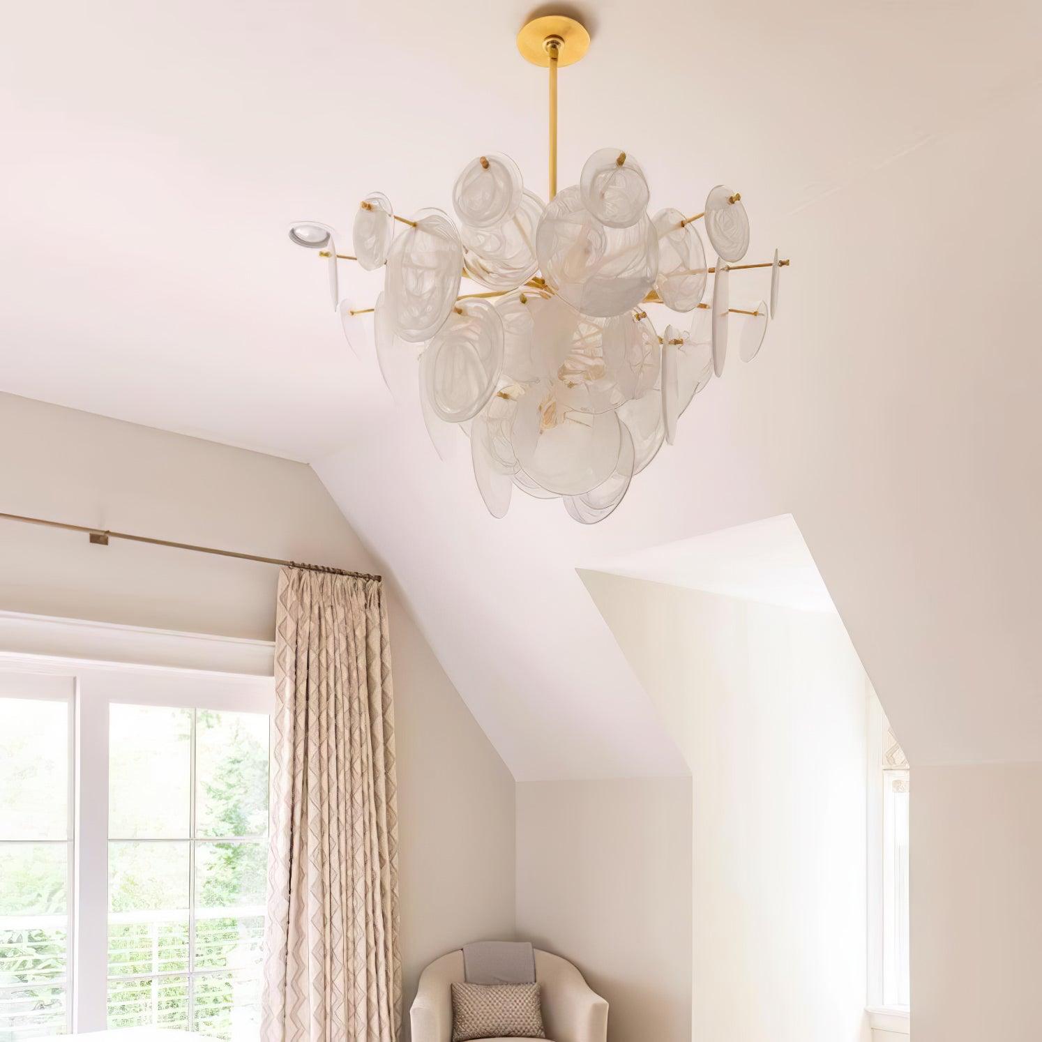 Olvynis Postmodern Luxury Discs Brass Glass Metal Chandelier - Blowlighting