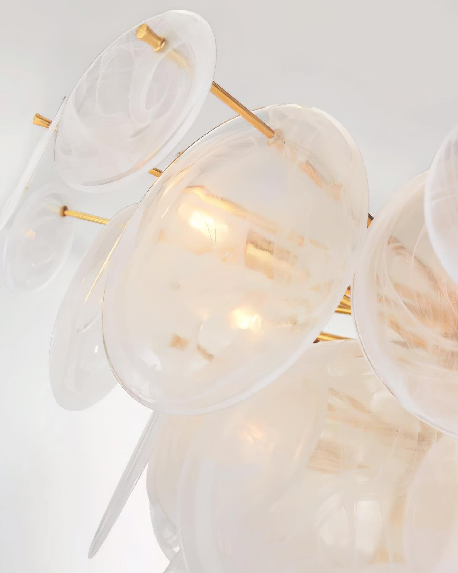 Olvynis Postmodern Luxury Discs Brass Glass Metal Chandelier - Blowlighting