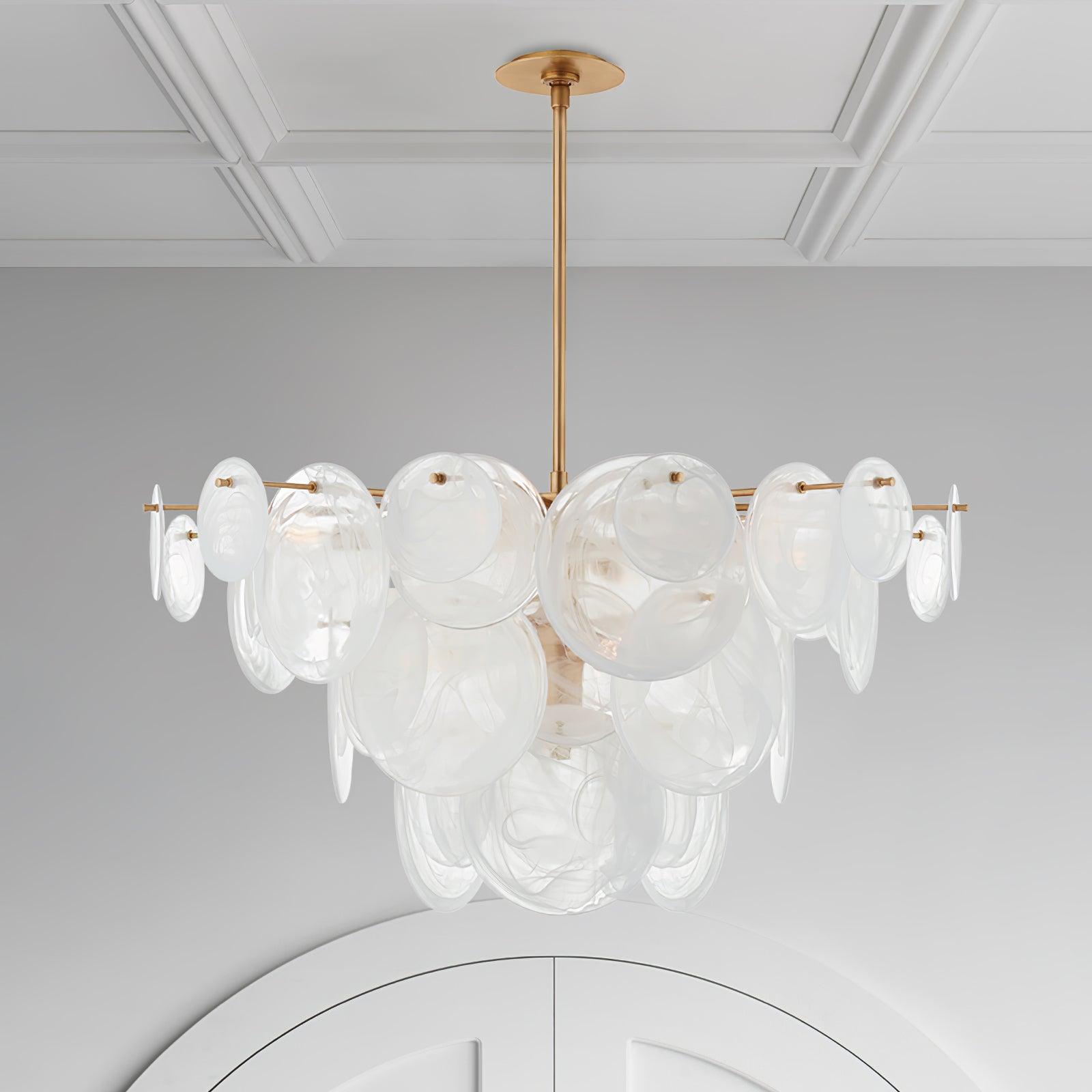 Olvynis Postmodern Luxury Discs Brass Glass Metal Chandelier - Blowlighting
