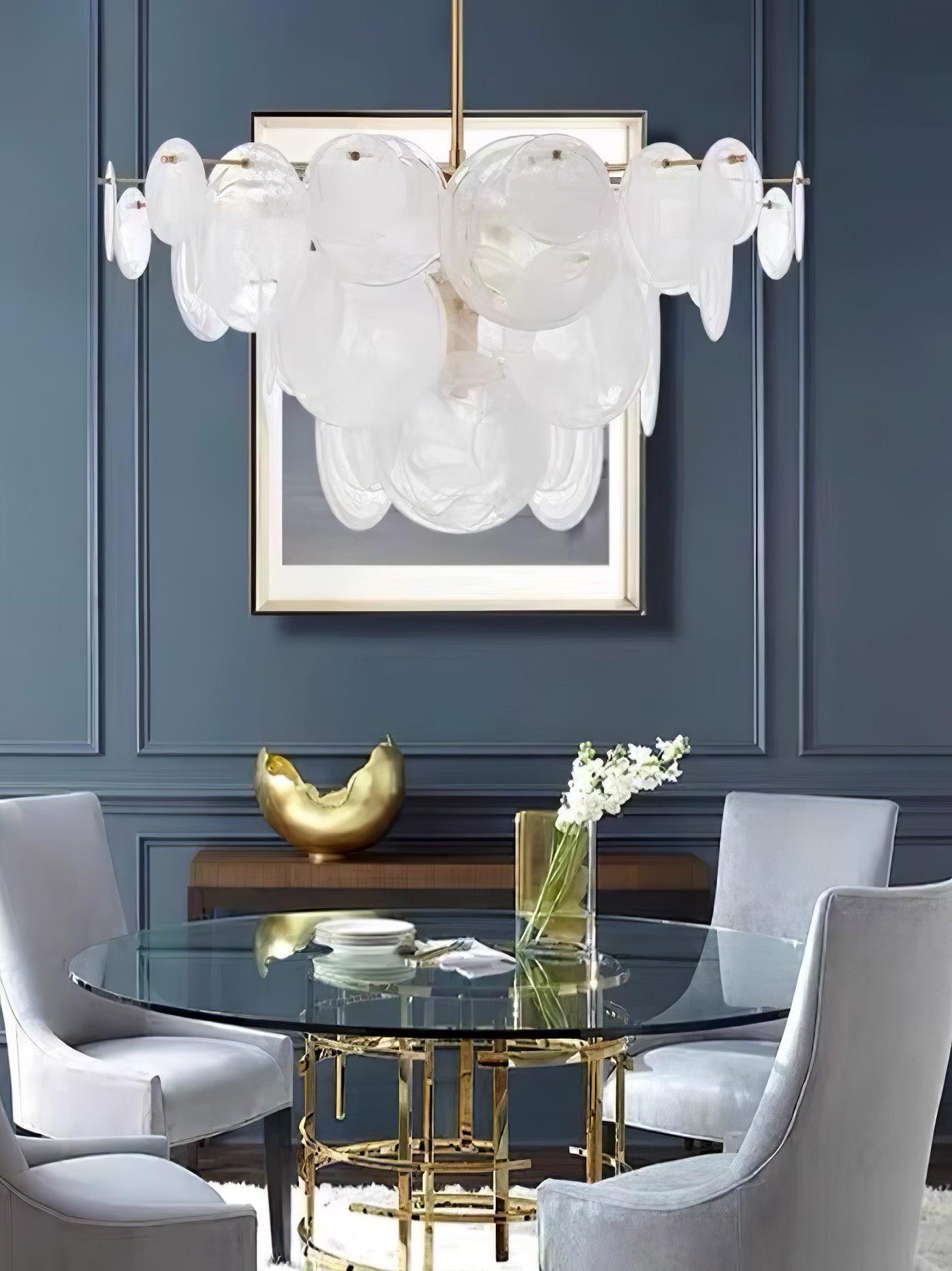 Olvynis Postmodern Luxury Discs Brass Glass Metal Chandelier - Blowlighting