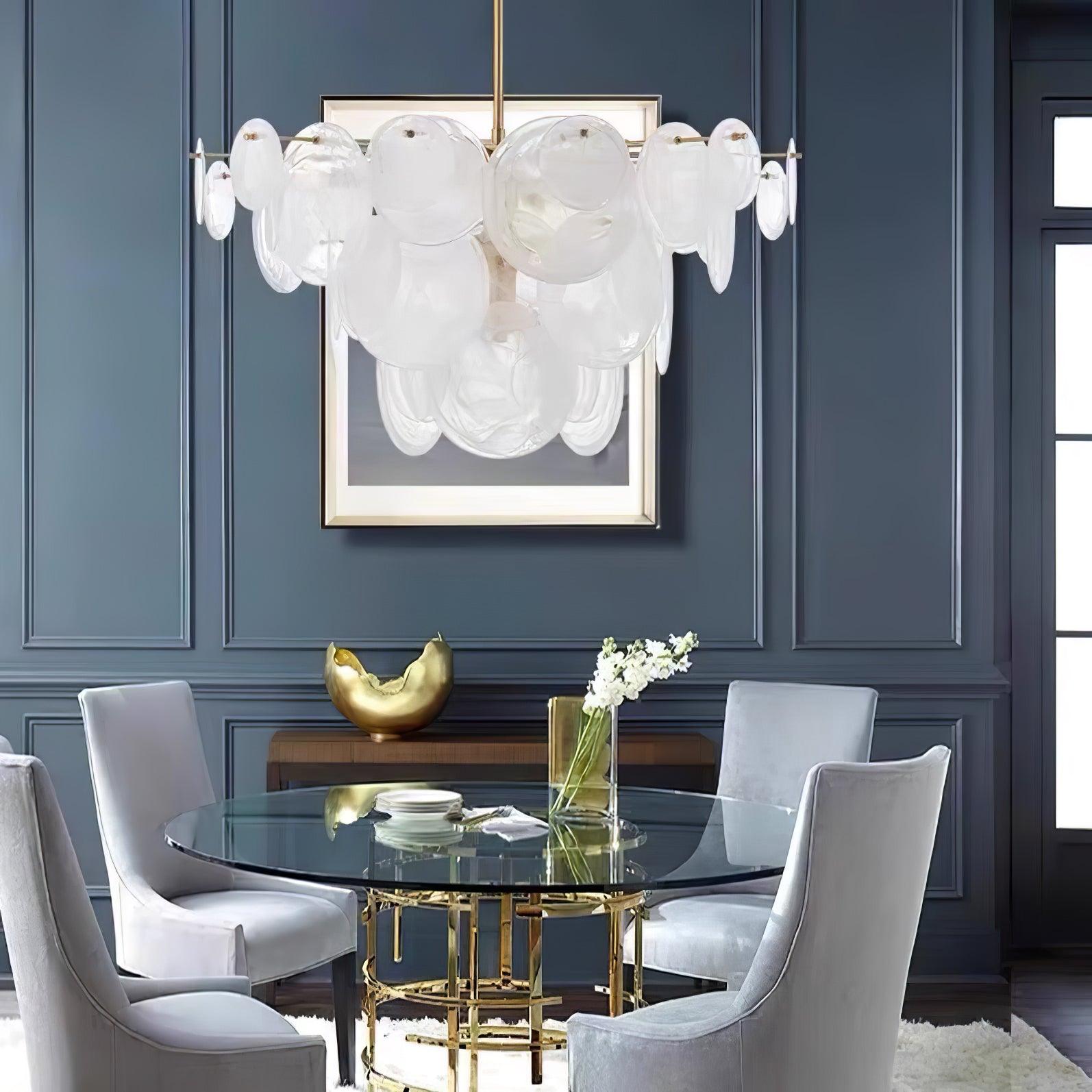 Olvynis Postmodern Luxury Discs Brass Glass Metal Chandelier - Blowlighting