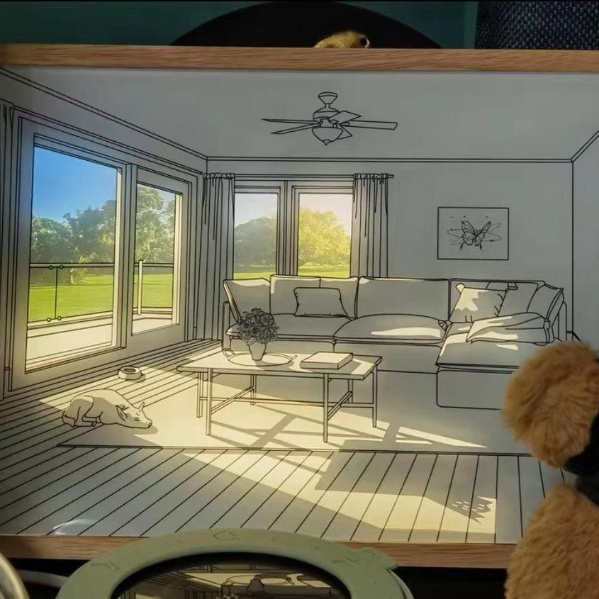 Dog Sunbathing Mural Art Lamp - Blowlighting