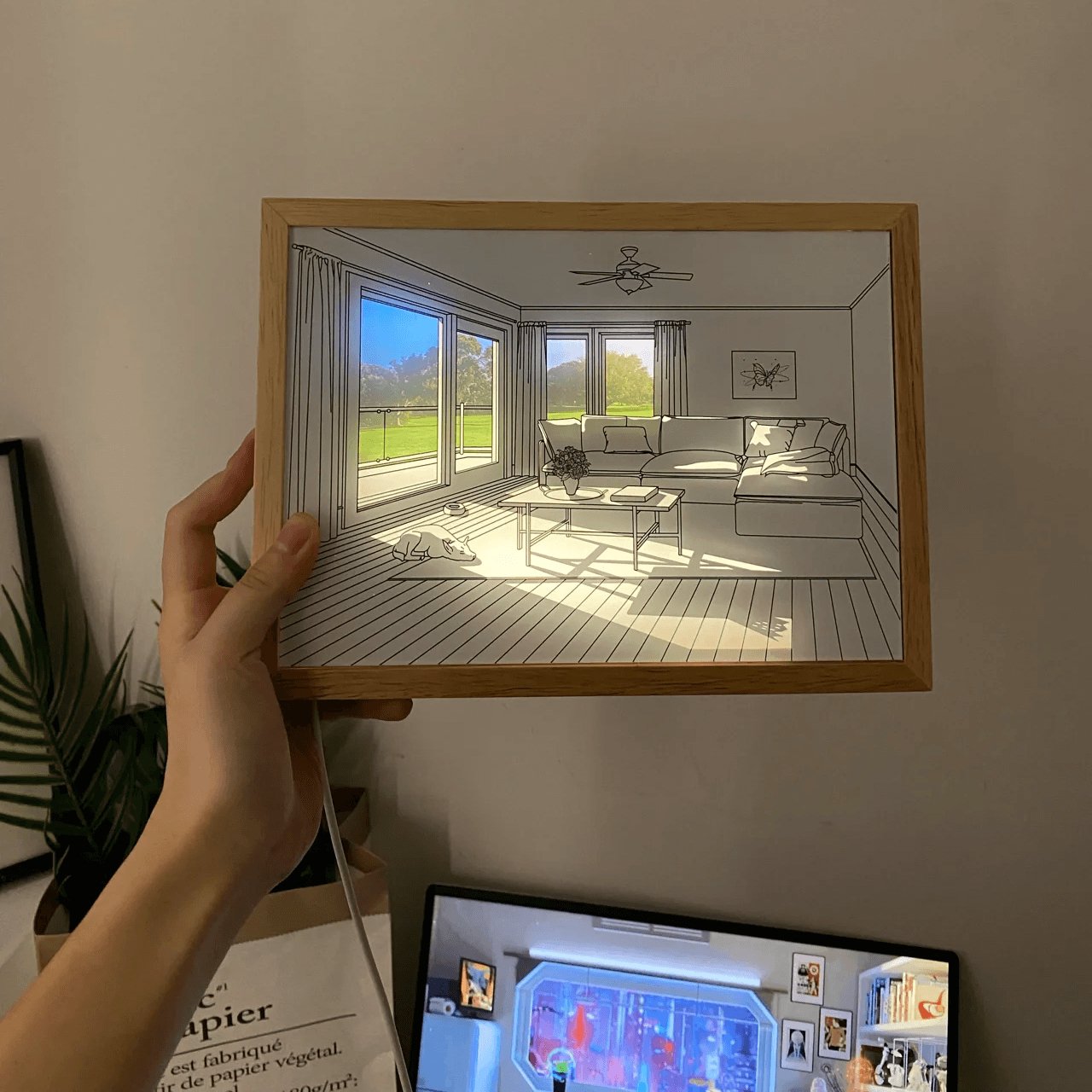 Dog Sunbathing Mural Art Lamp - Blowlighting