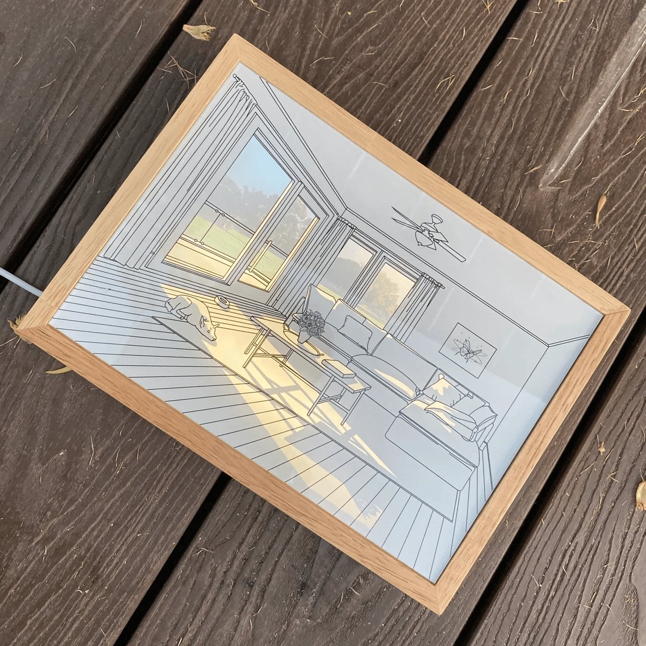 Dog Sunbathing Mural Art Lamp - Blowlighting