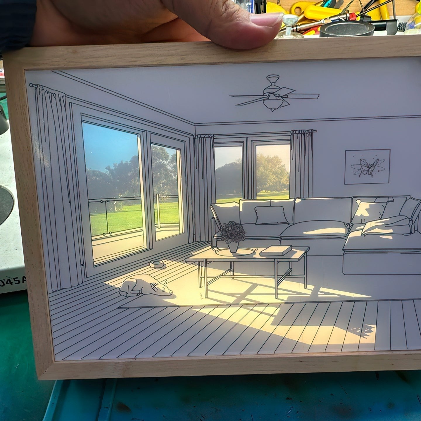 Dog Sunbathing Mural Art Lamp - Blowlighting
