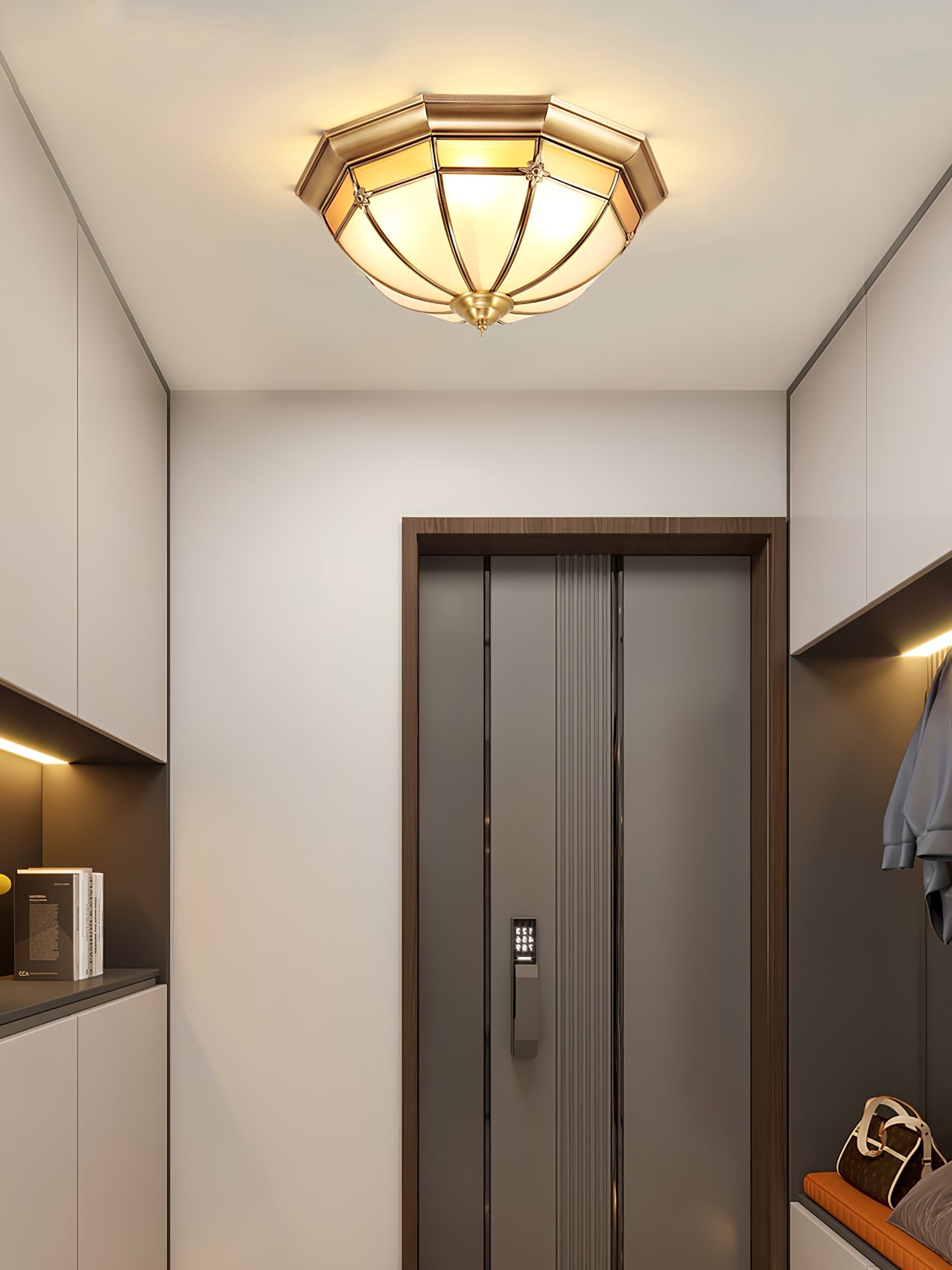 Dome Brass Flush Ceiling Lamp - Blowlighting