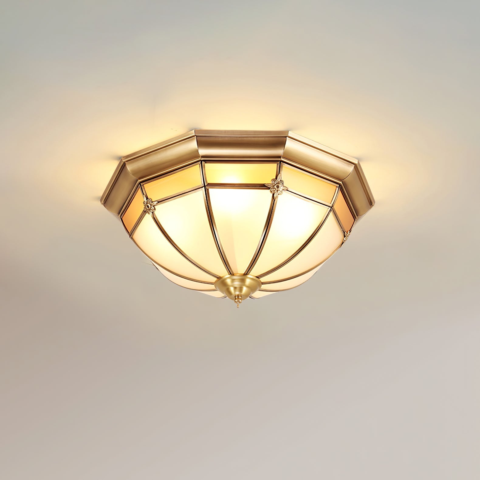 Dome Brass Flush Ceiling Lamp - Blowlighting