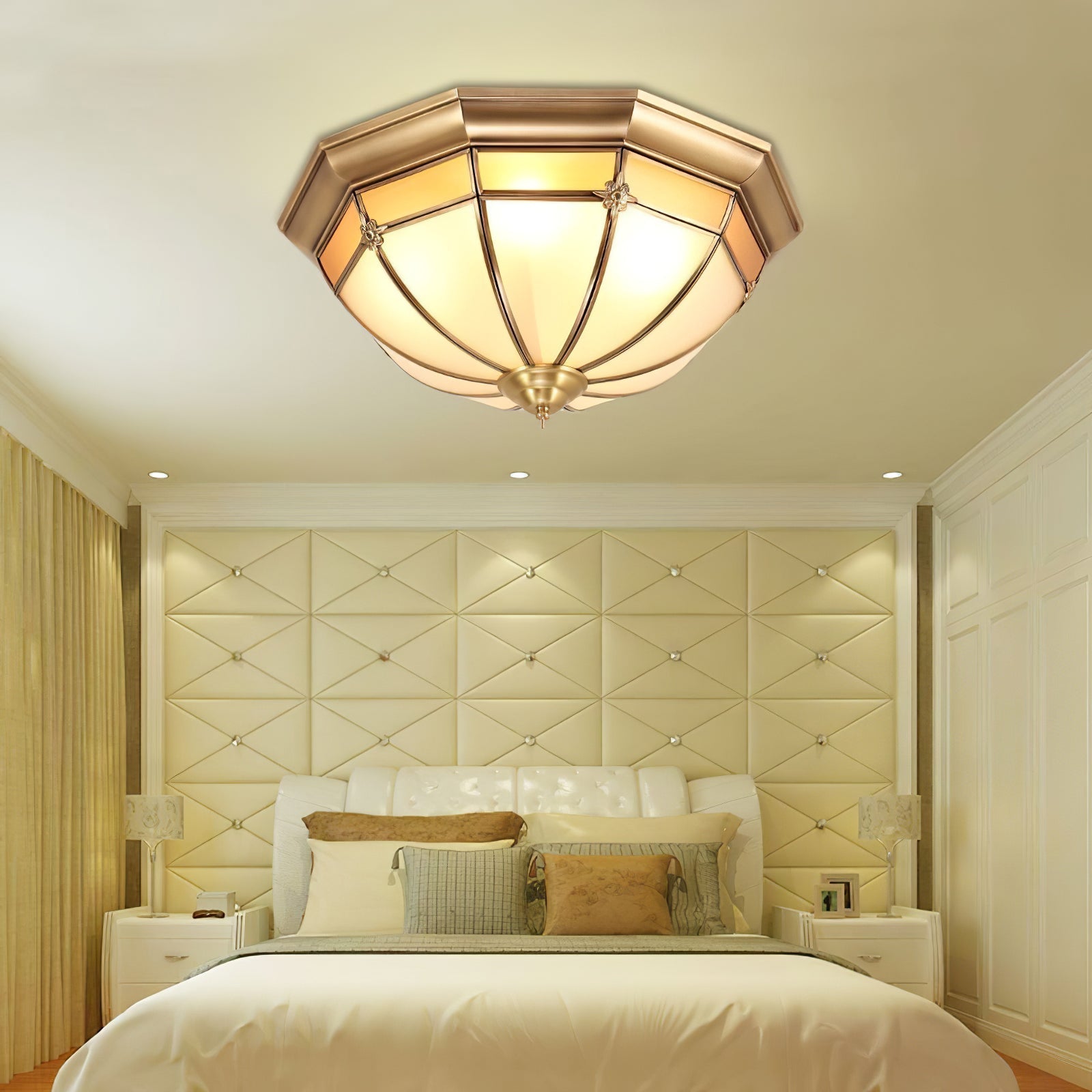 Dome Brass Flush Ceiling Lamp - Blowlighting